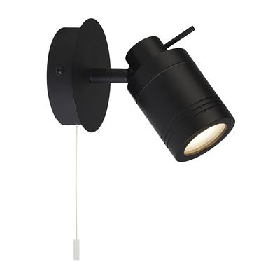 Searchlight Samson - applique murale avec interrupteur à tirette - cm - IP44 - noir