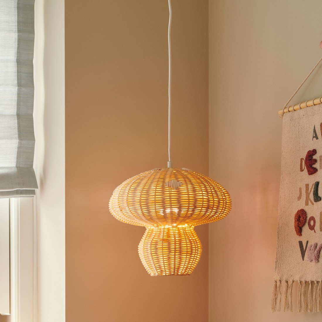 Nordlux Allie - lampe suspendue - Ø ,9 cm - rotin