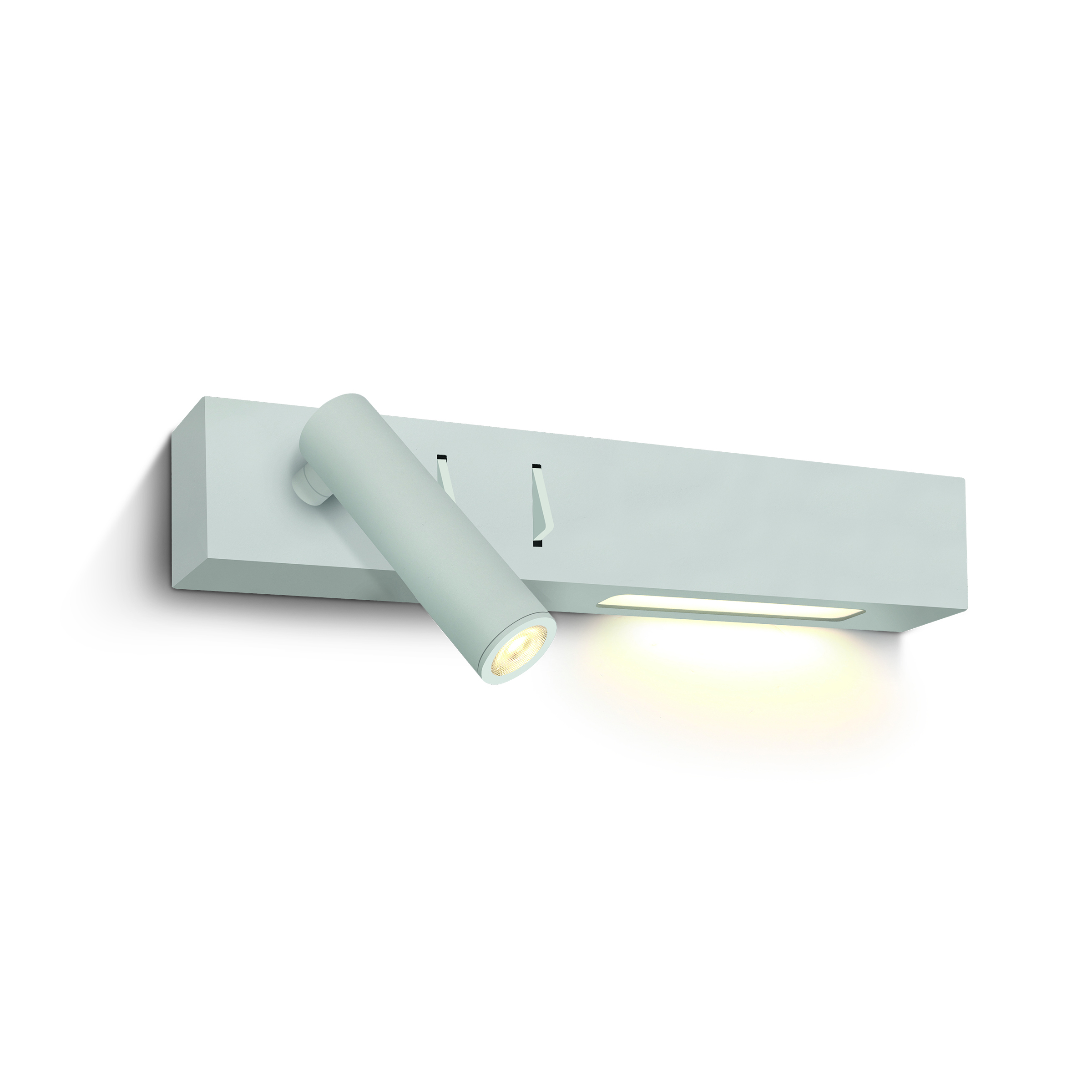 ONE Light Reading Spot - spot mural avec interrupteur - ,5 x 5 cm - 3W + 6W LED inclus - blanc