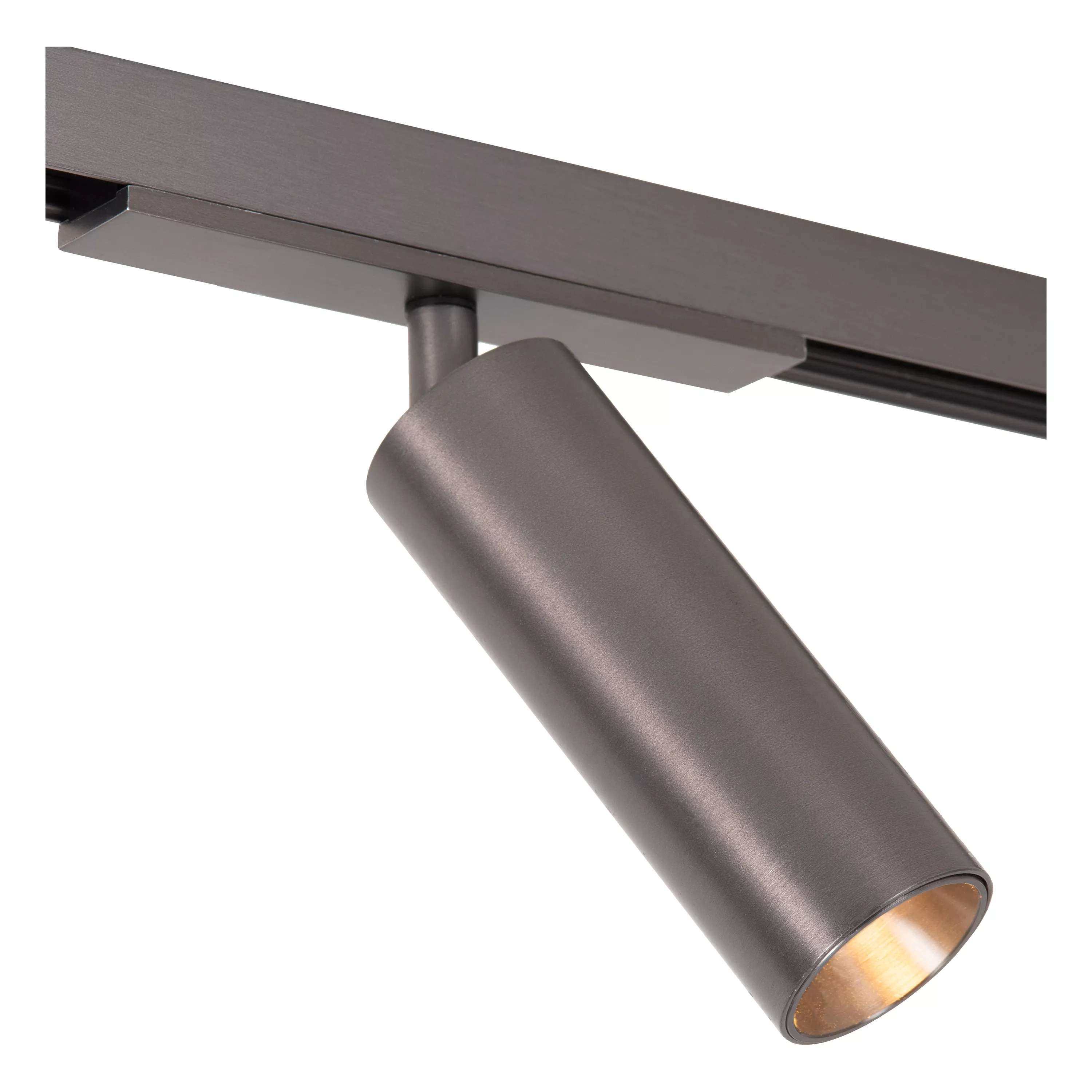 Lucide Linial Lux - système de rails magnétiques - spot sur rail - Ø 4,5 x - LED 10W incl. - Fonction de gradation et couleur de lumière réglable via l"application - noir chrome mat