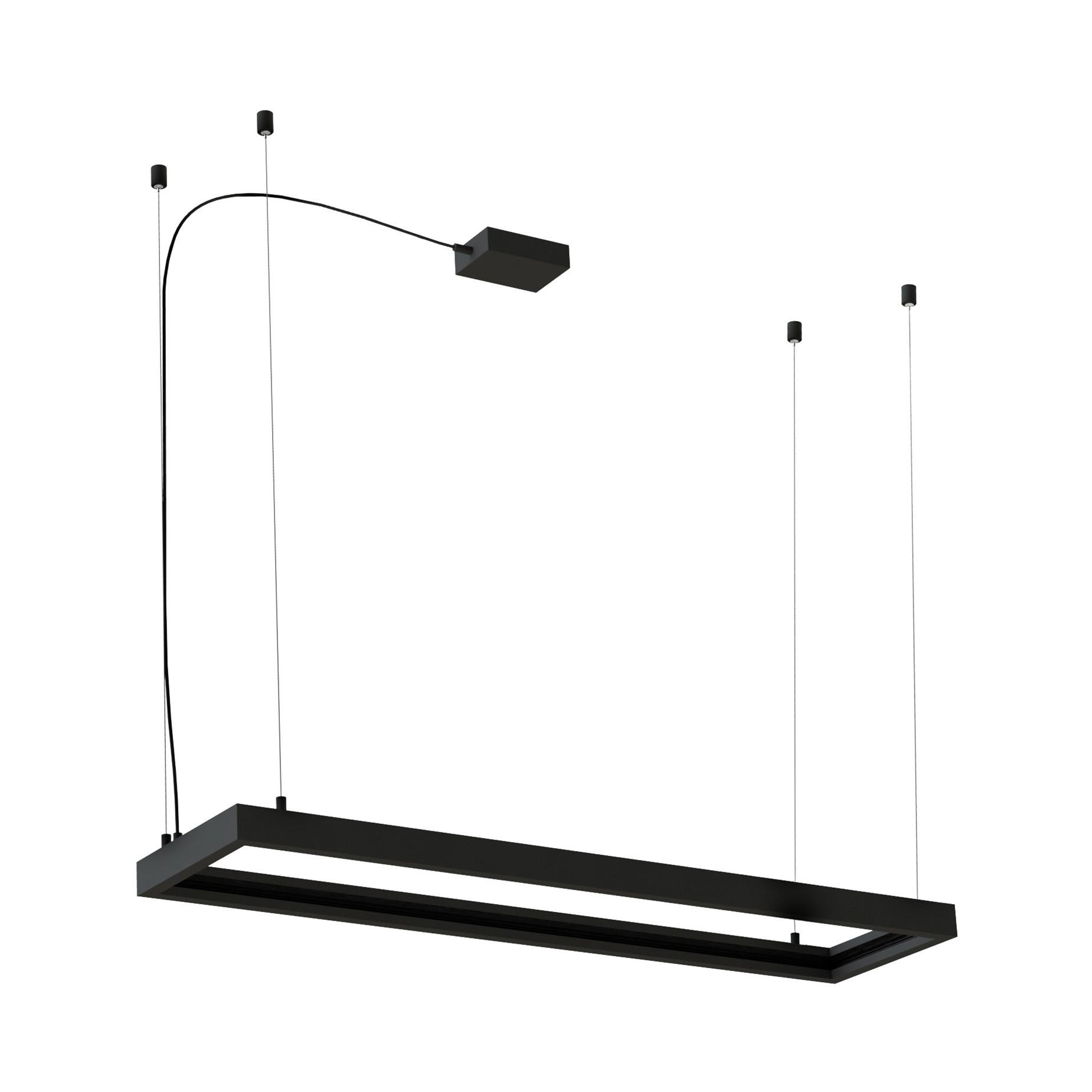 Nova Luce Sign - profilé magnétique rectangulaire suspendu - x - noir
