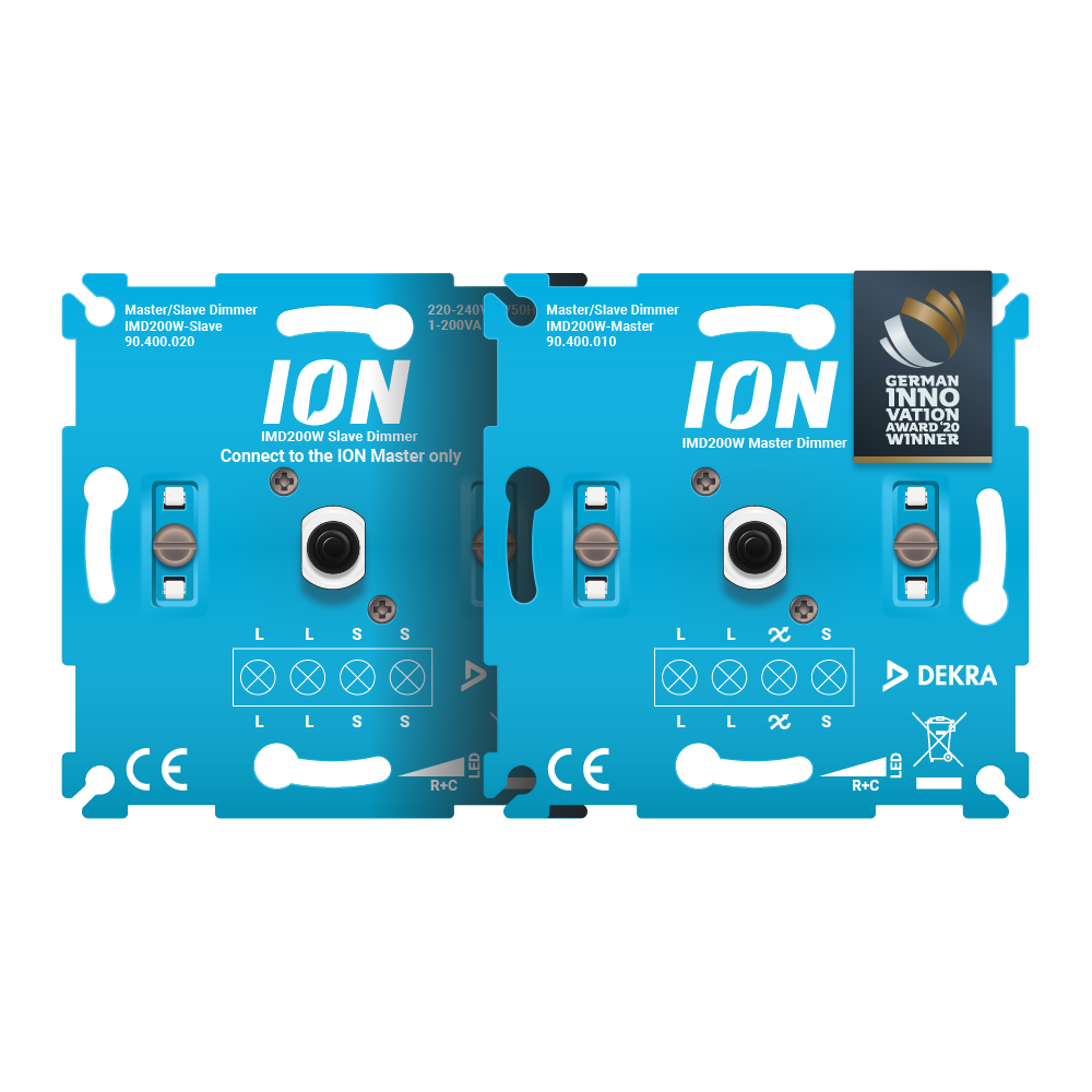 Ion Industries Master and Slave dimmer set - set de gradation multi-localisation - 0.3-200W - avec vis de serrage