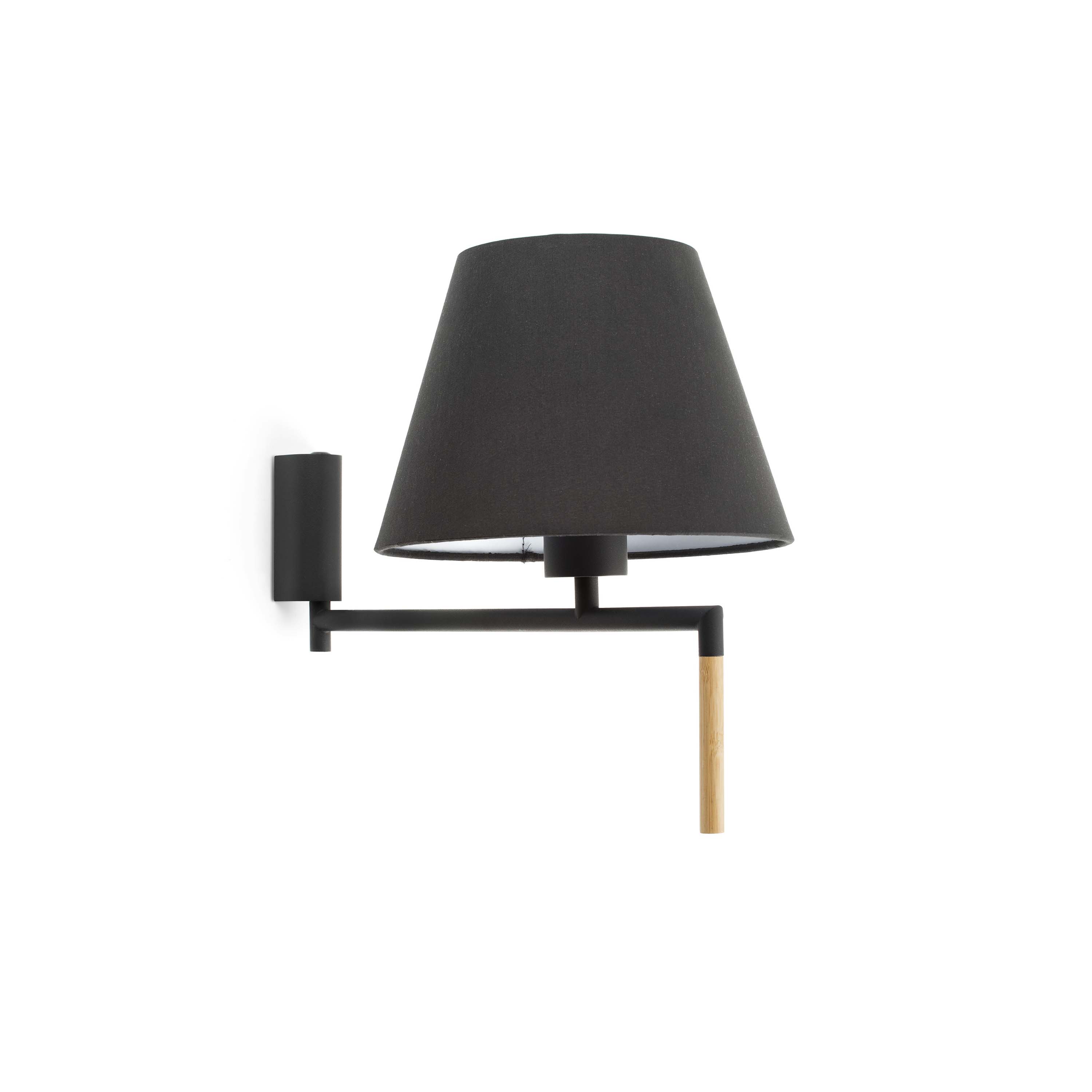 Faro Ron - applique murale avec interrupteur - ,5 x - gris foncé et noir