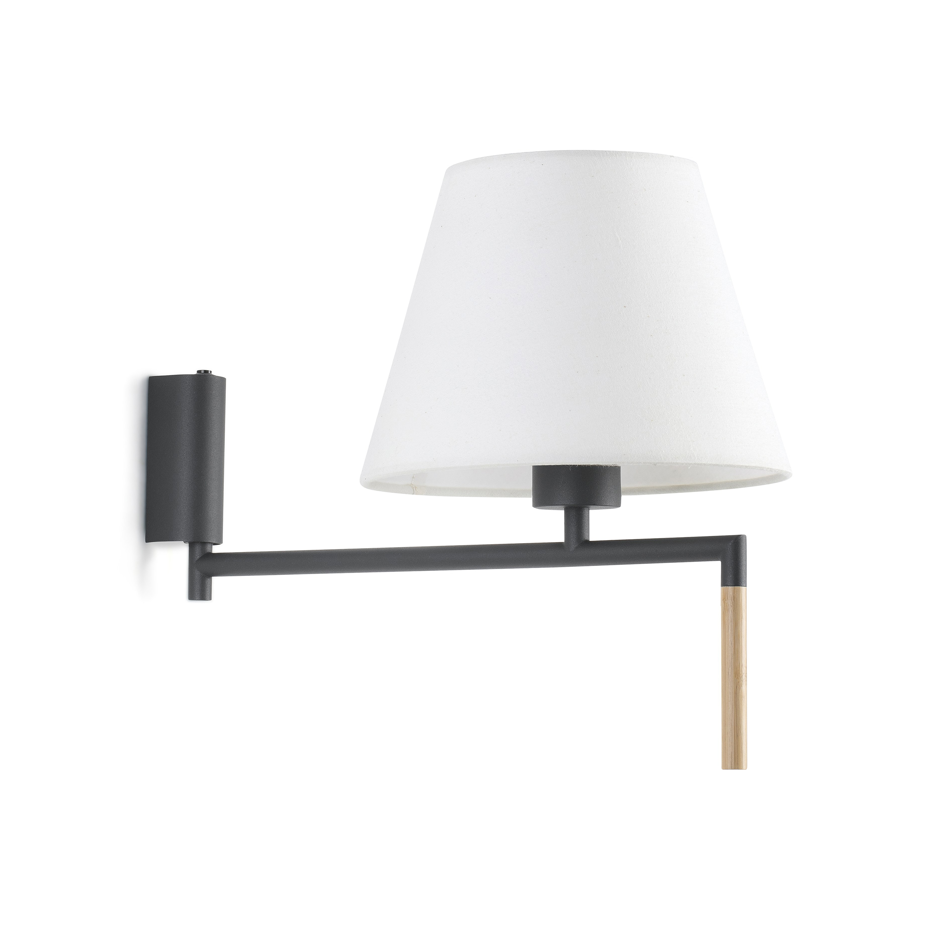 Faro Ron - applique murale avec interrupteur - ,5 x - gris foncé et blanc