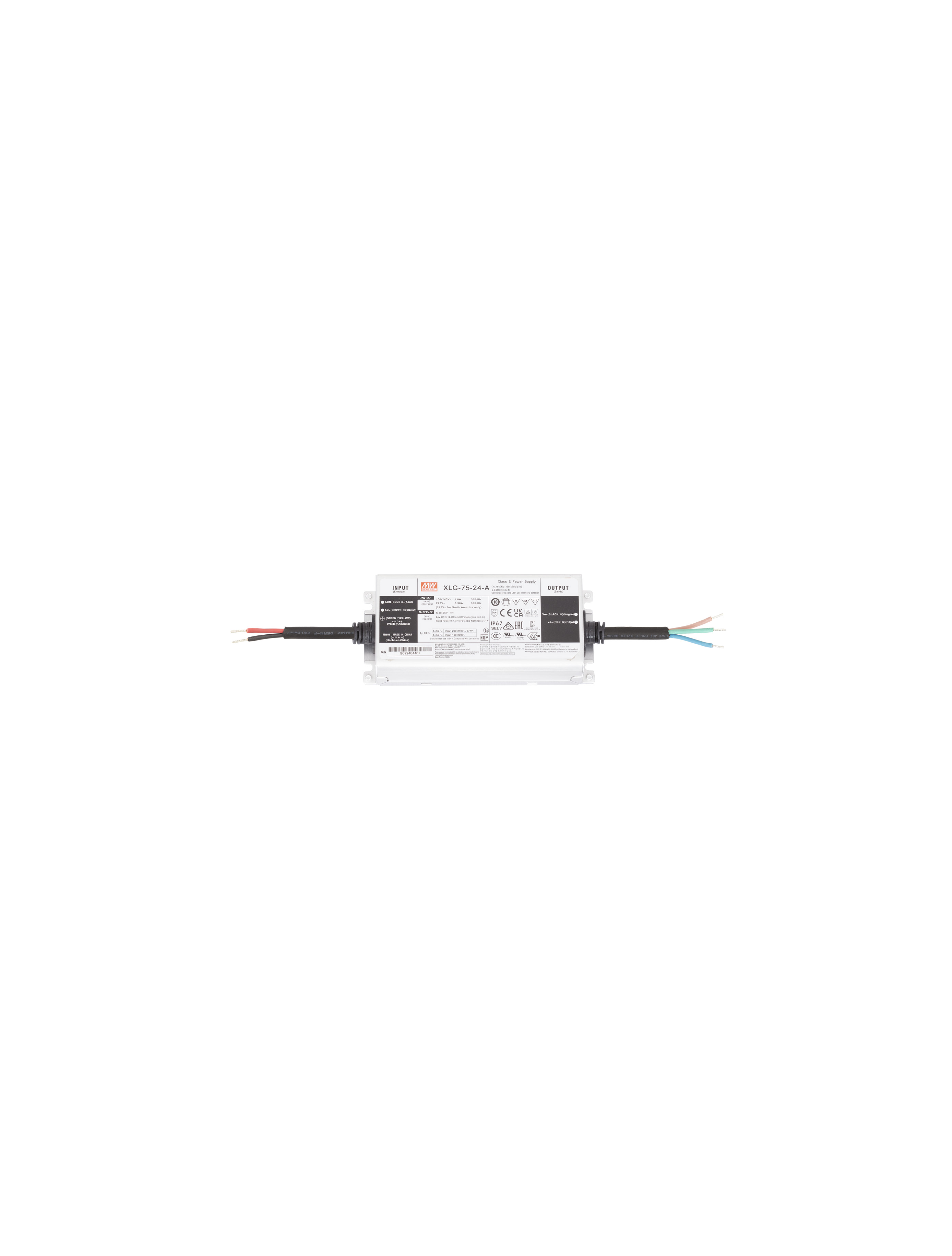 Nova Luce Driver - 24Vdc / 230Vac - 75W - IP67