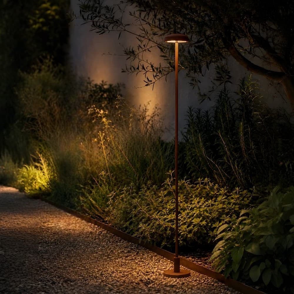 VK Lighting Jade - lampe de jardin - Ø ,4 cm - 1W LED inclus - IP65 - Brun rouille