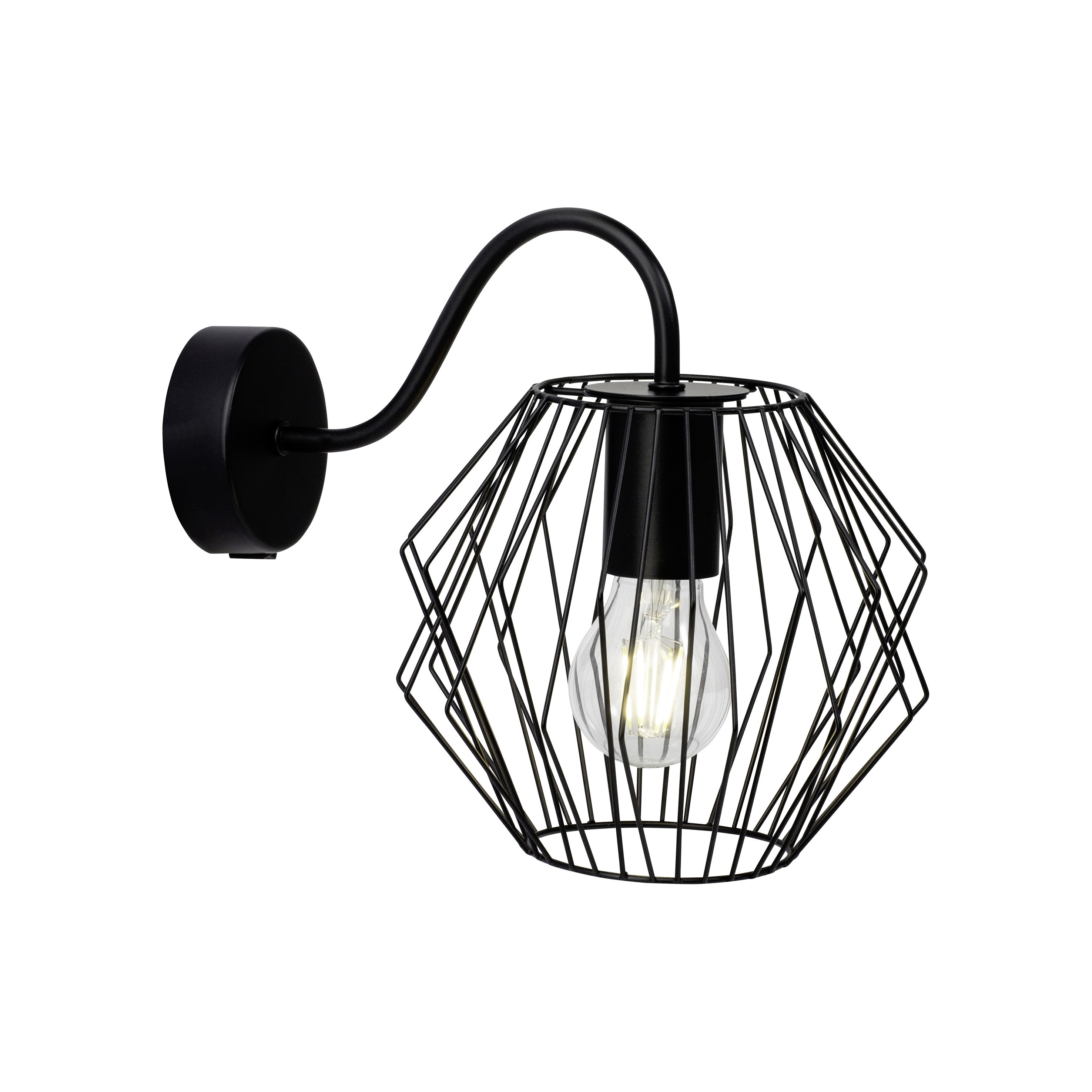 Brilliant Noris - applique murale avec interrupteur - 19,5 x ,5 cm - noir