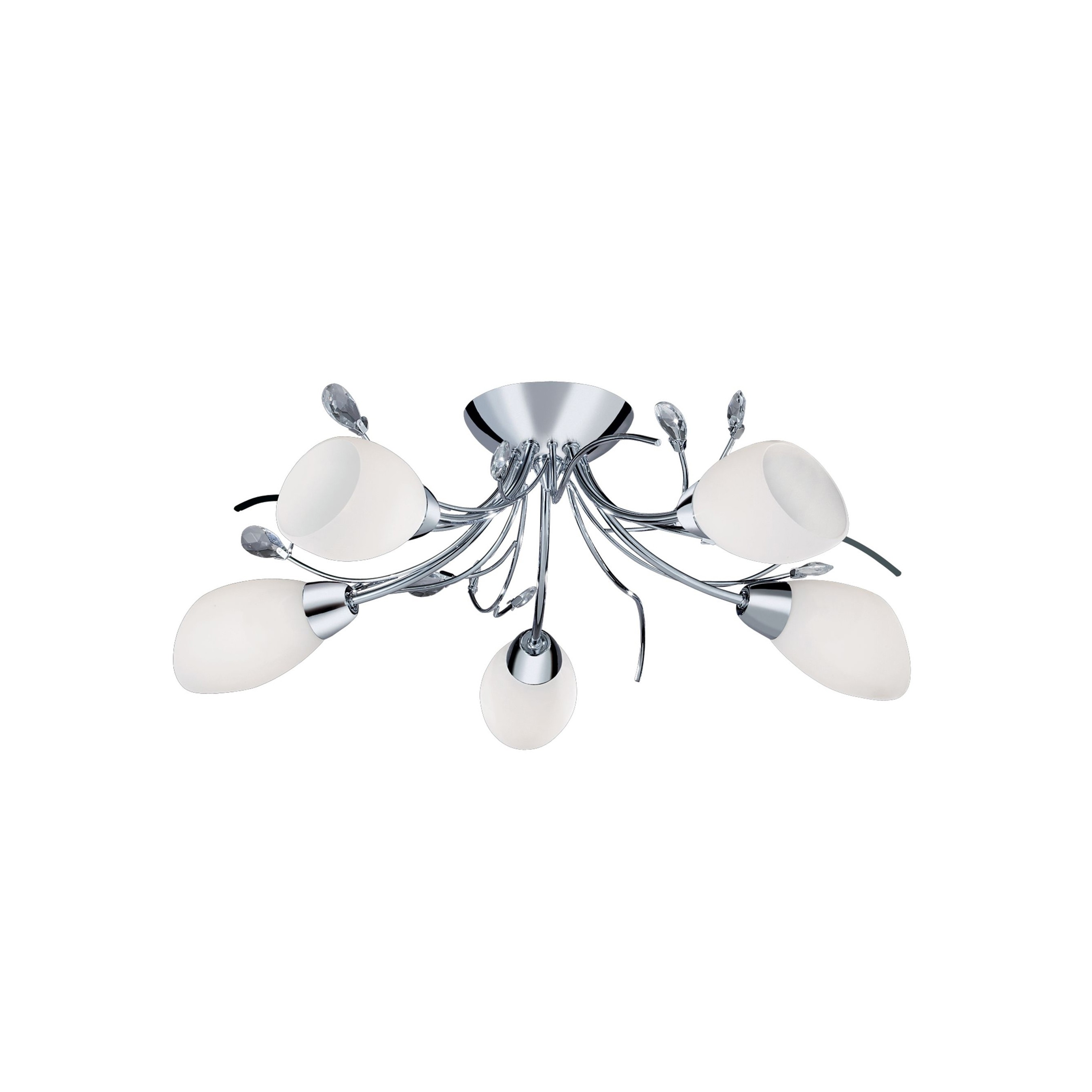 Searchlight Gardenia - plafonnier - cm - chrome et opale