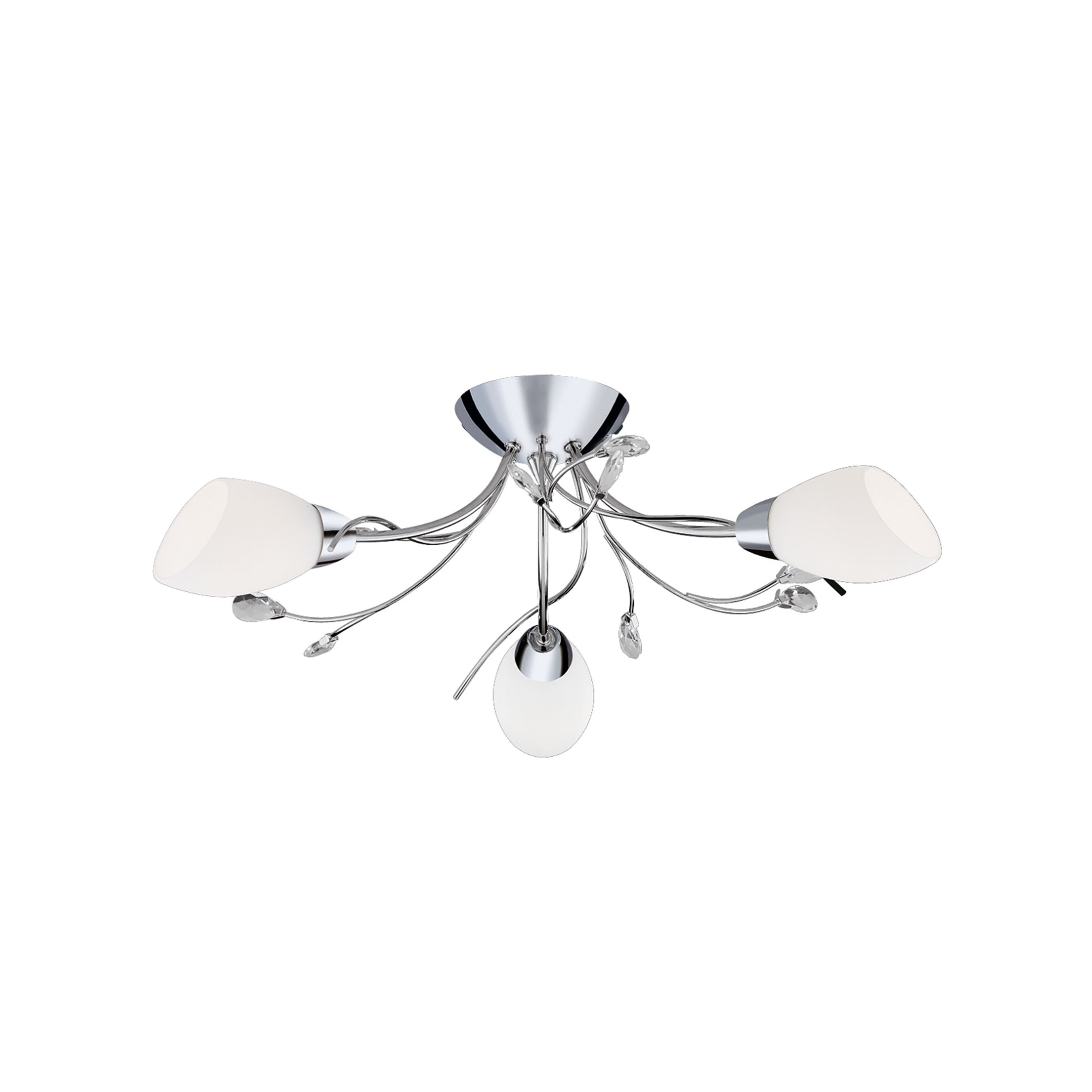 Searchlight Gardenia - plafonnier - cm - chrome et opale