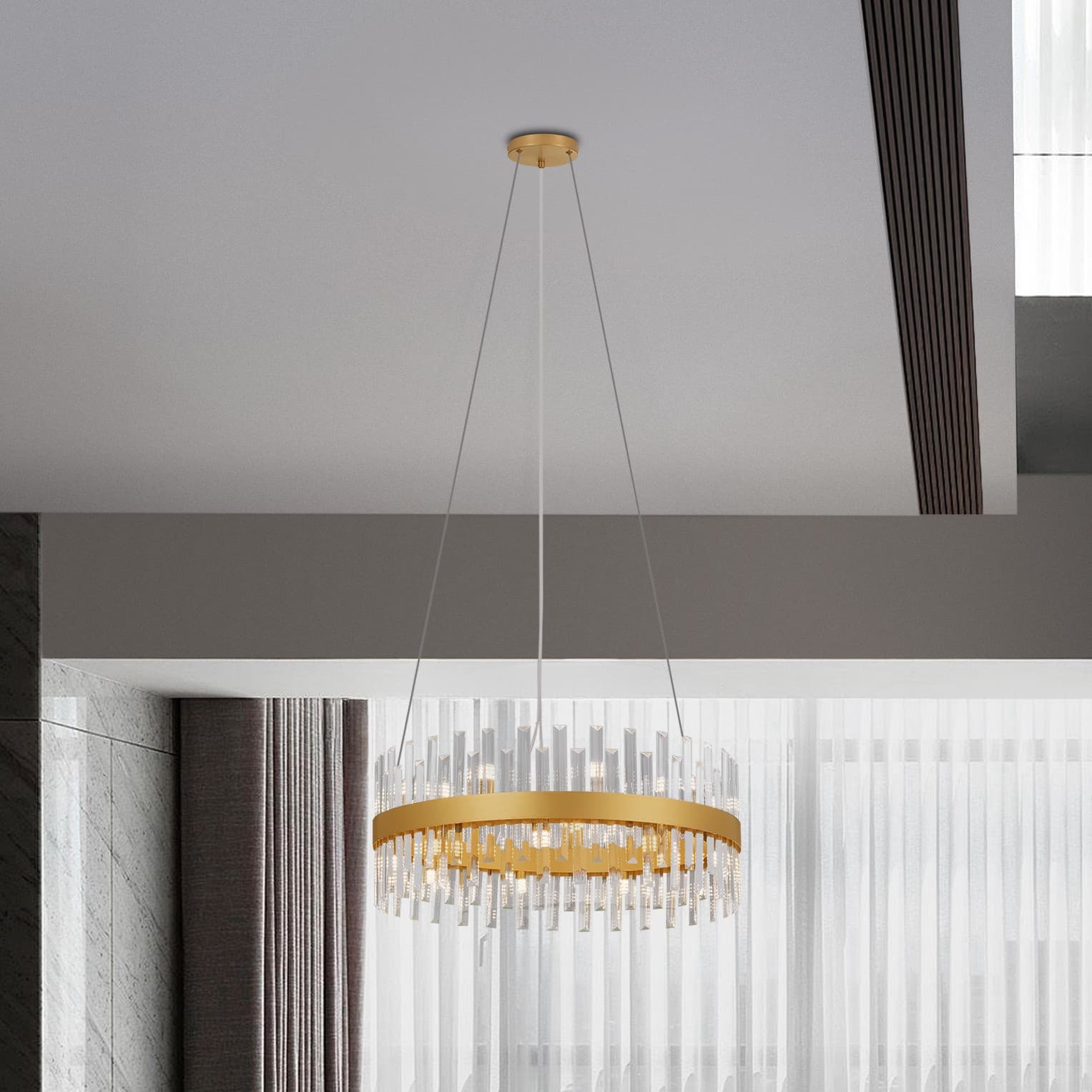 Nova Luce Crown - lampe suspendue - Ø cm - or satiné