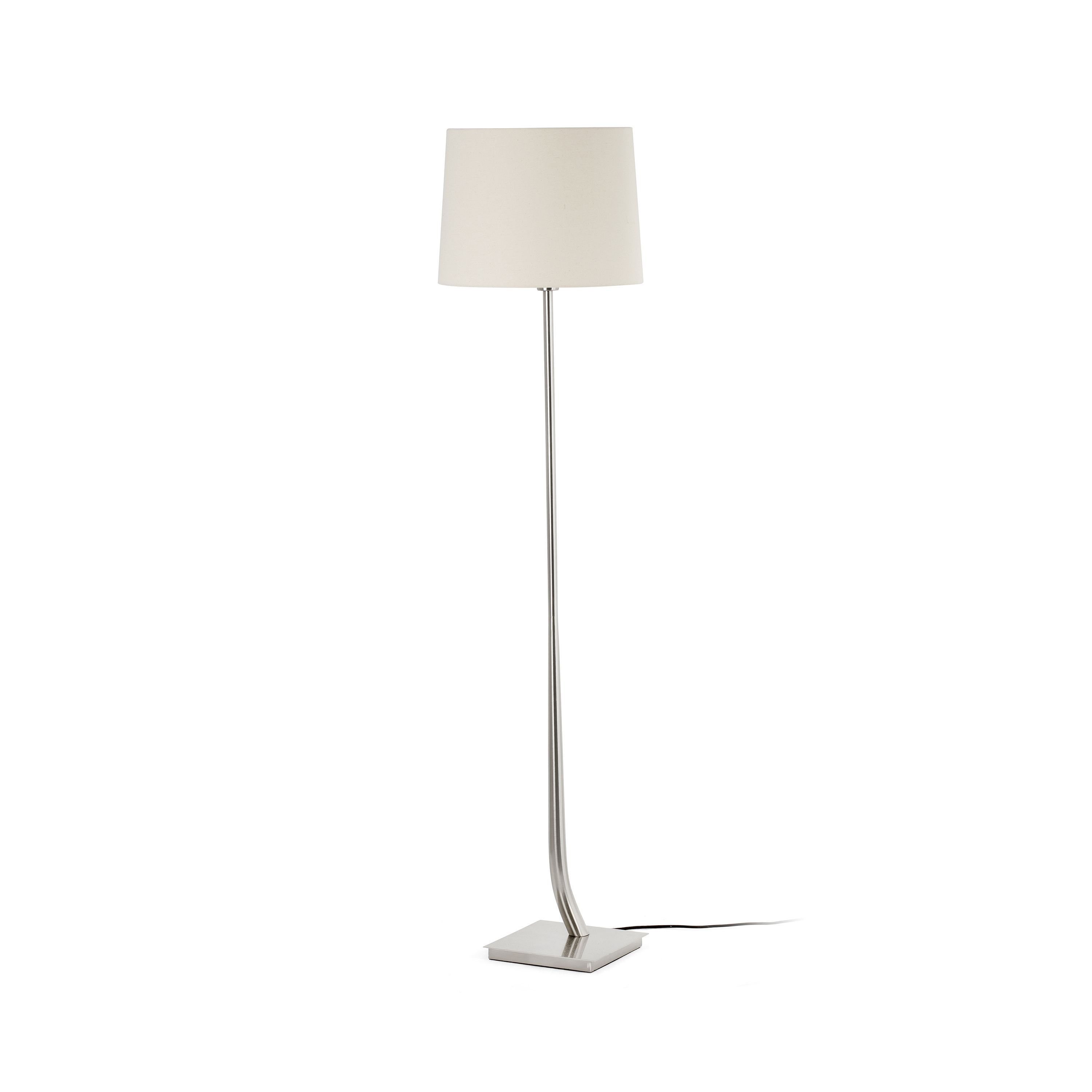 Faro Rem - lampe sur pied - - nickel mat et beige