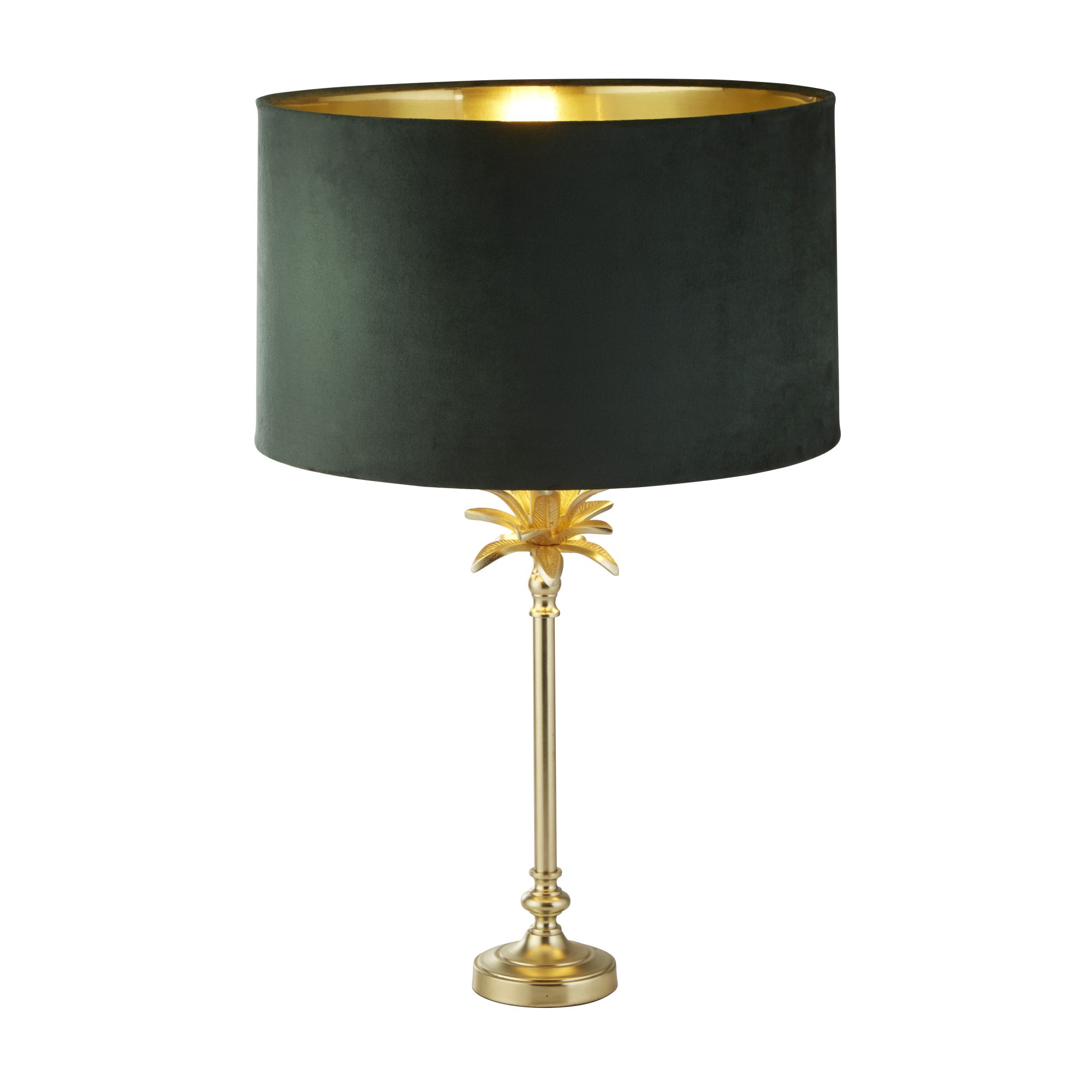Searchlight Palm - lampe à poser - Ø cm - laiton satiné et vert