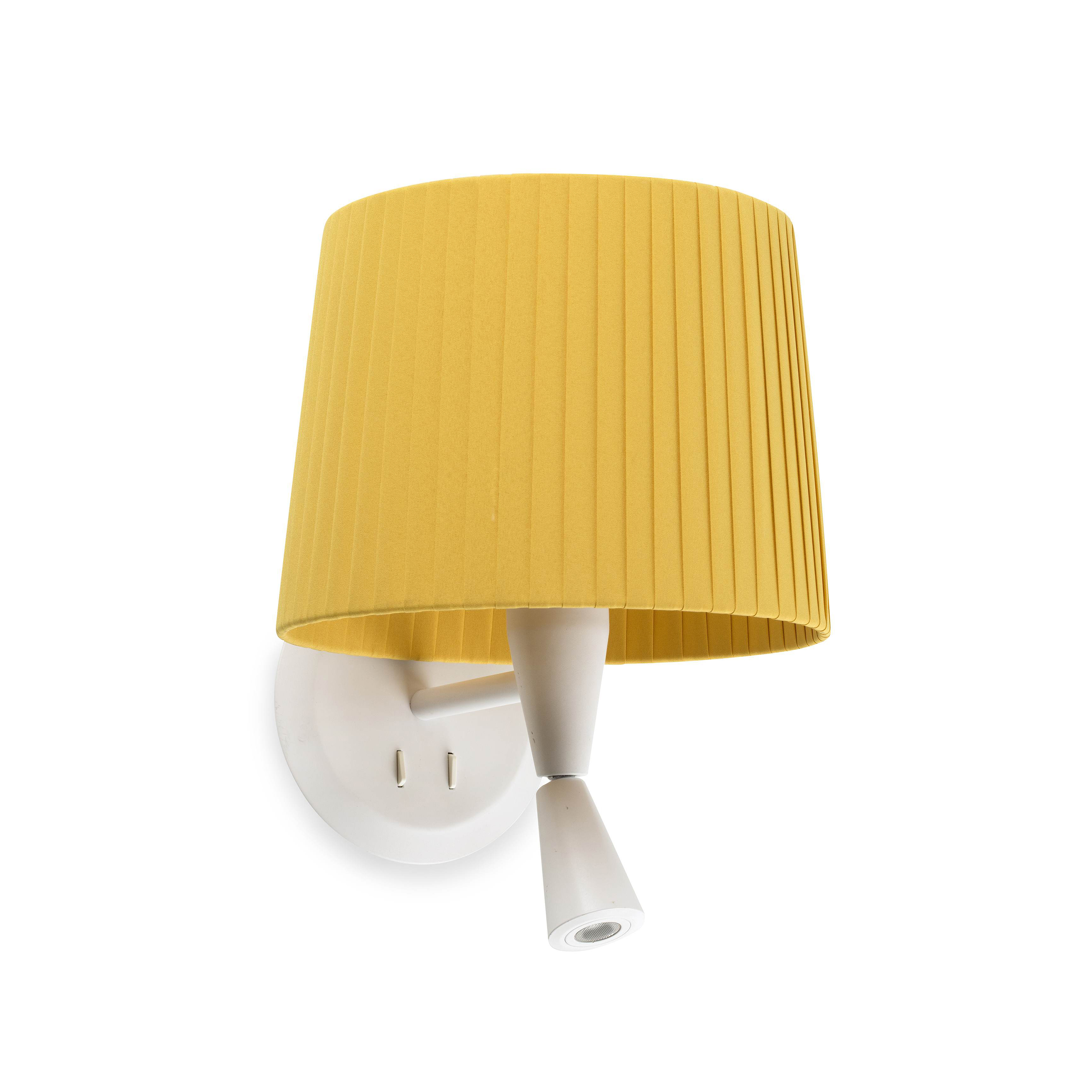 Faro Samba - applique murale avec interrupteur - 21,5 x ,3 cm - 3W LED inclus - blanc et jaune