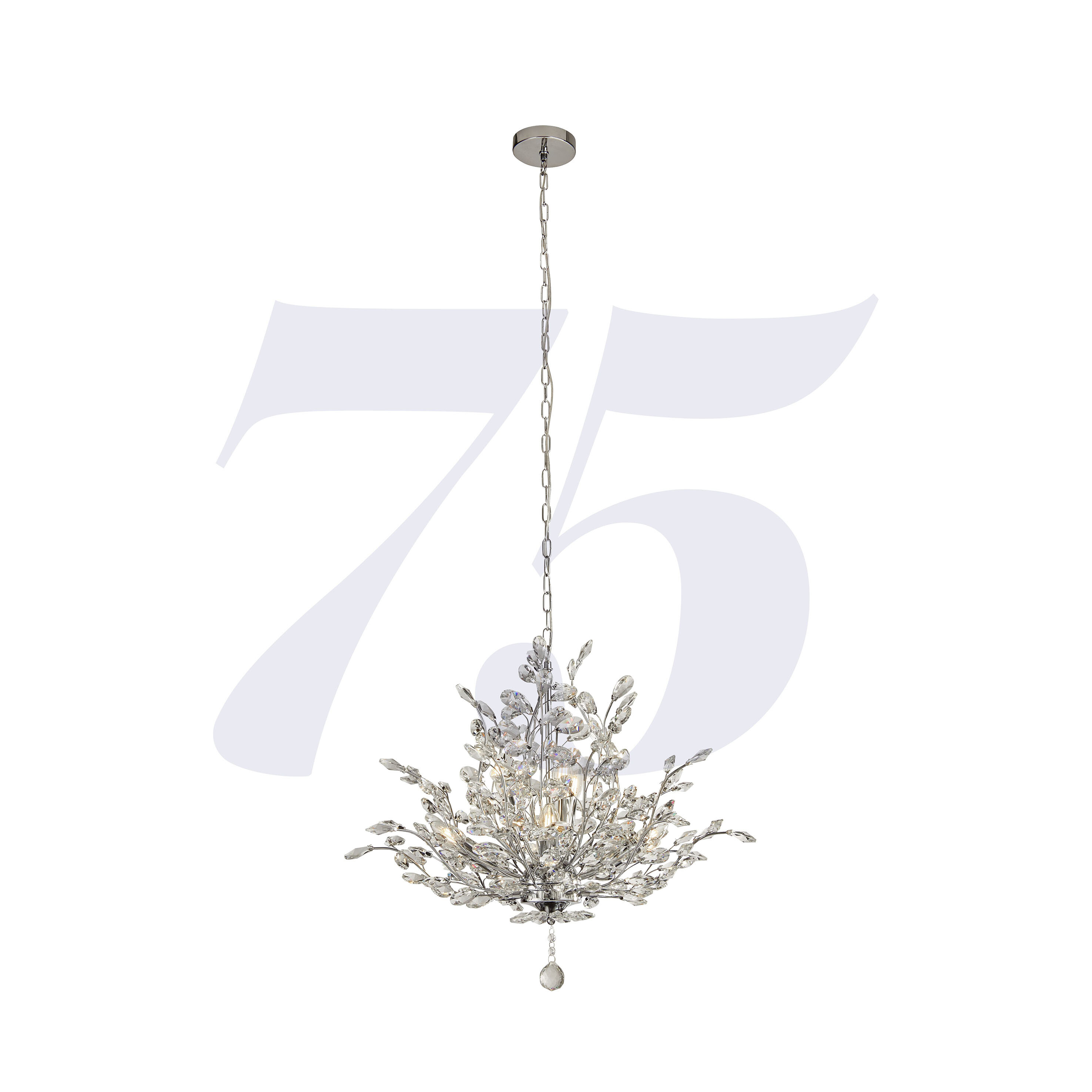 Searchlight Bouquet - lampe suspendue - Ø cm - chrome et transparent
