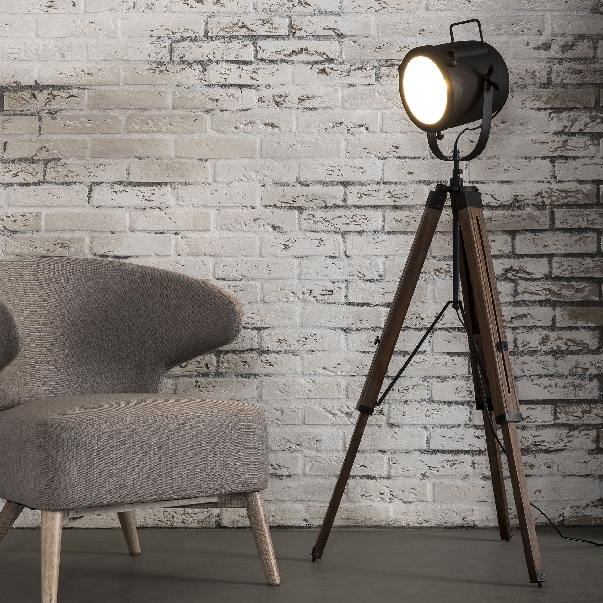 MODÈLE D’EXPOSITION - Vico Tripod Vintage - lampadaire - - noir