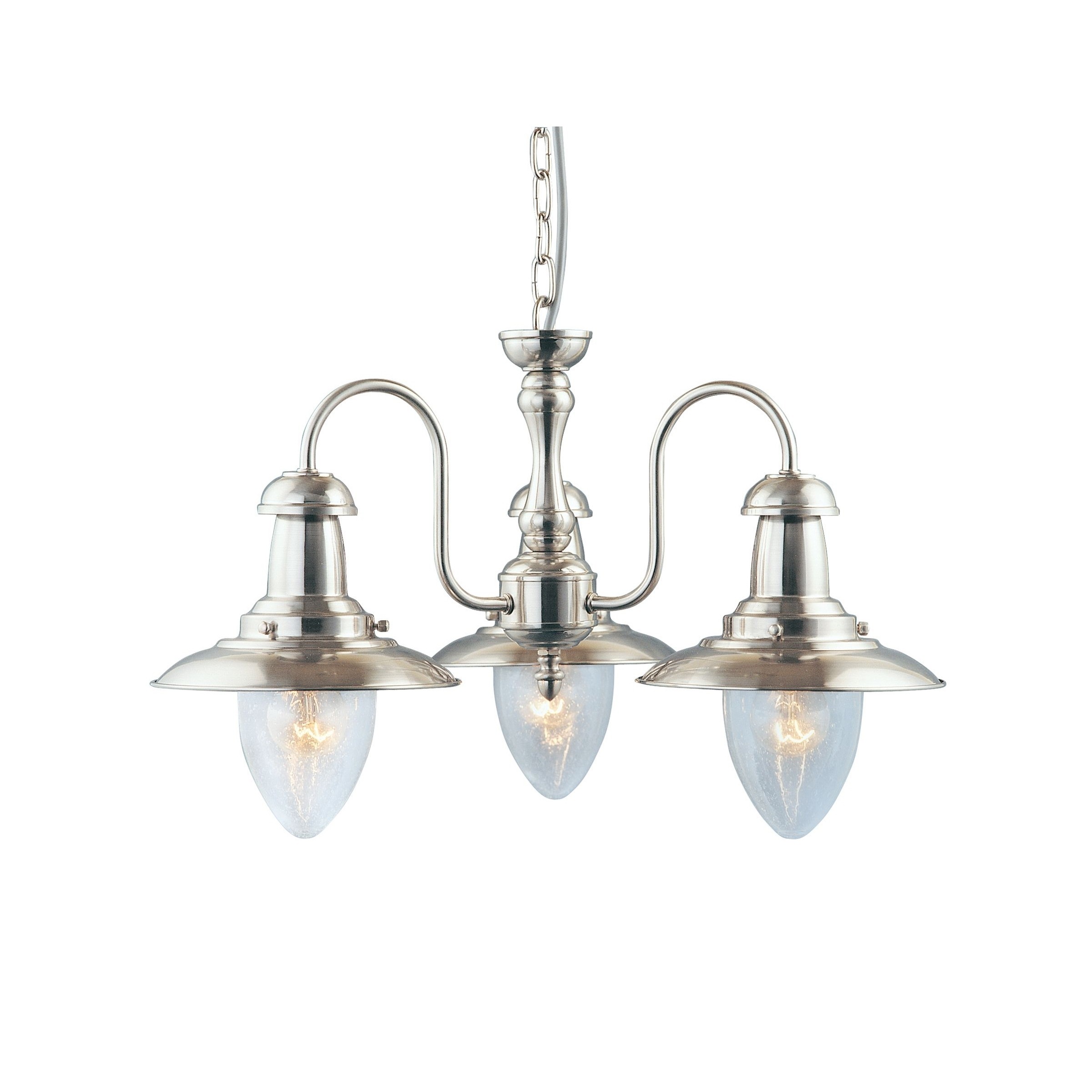 Searchlight Fisherman - lustre - Ø cm - argent satiné