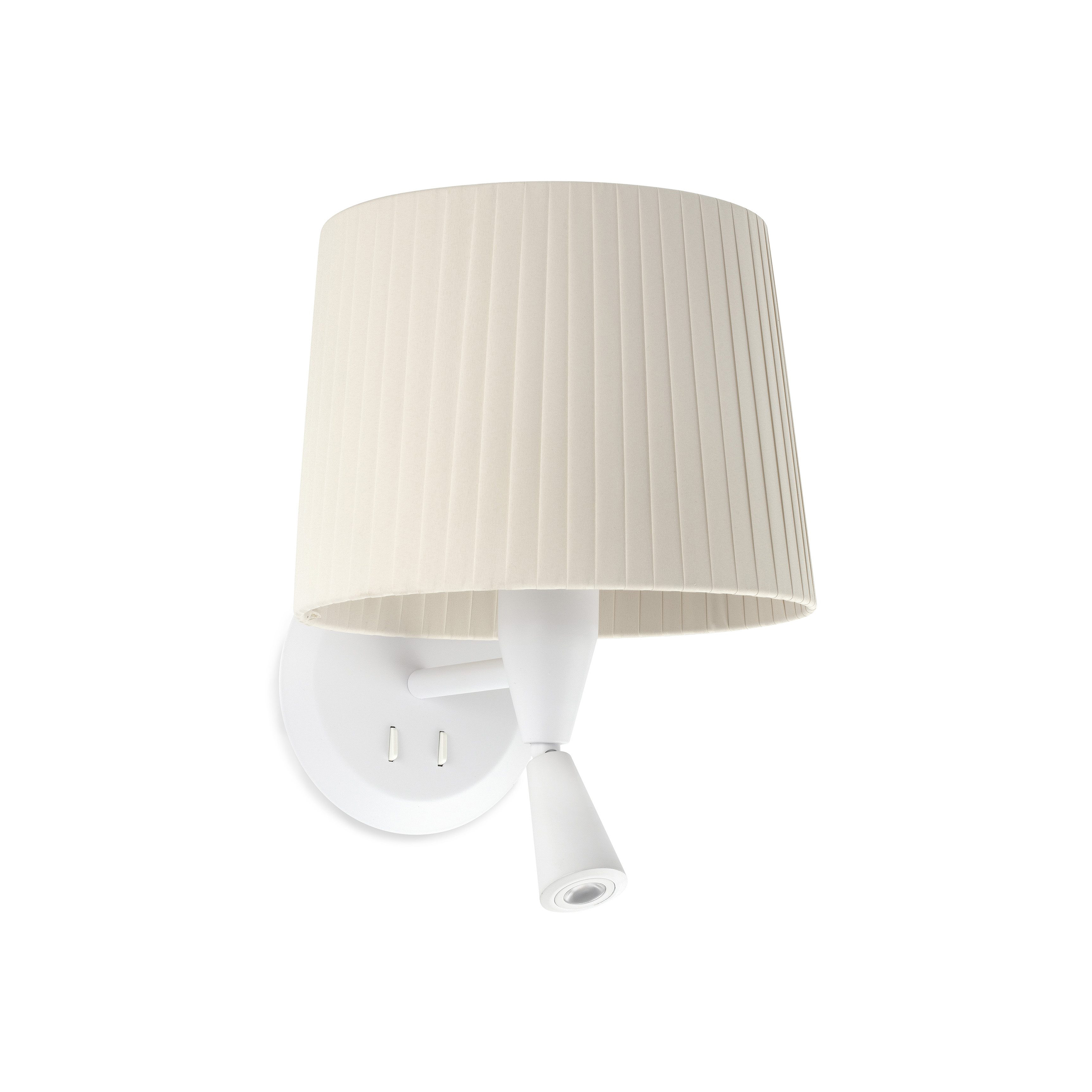 Faro Samba - applique murale avec interrupteur - 21,5 x ,3 cm - 3W LED inclus - blanc et beige