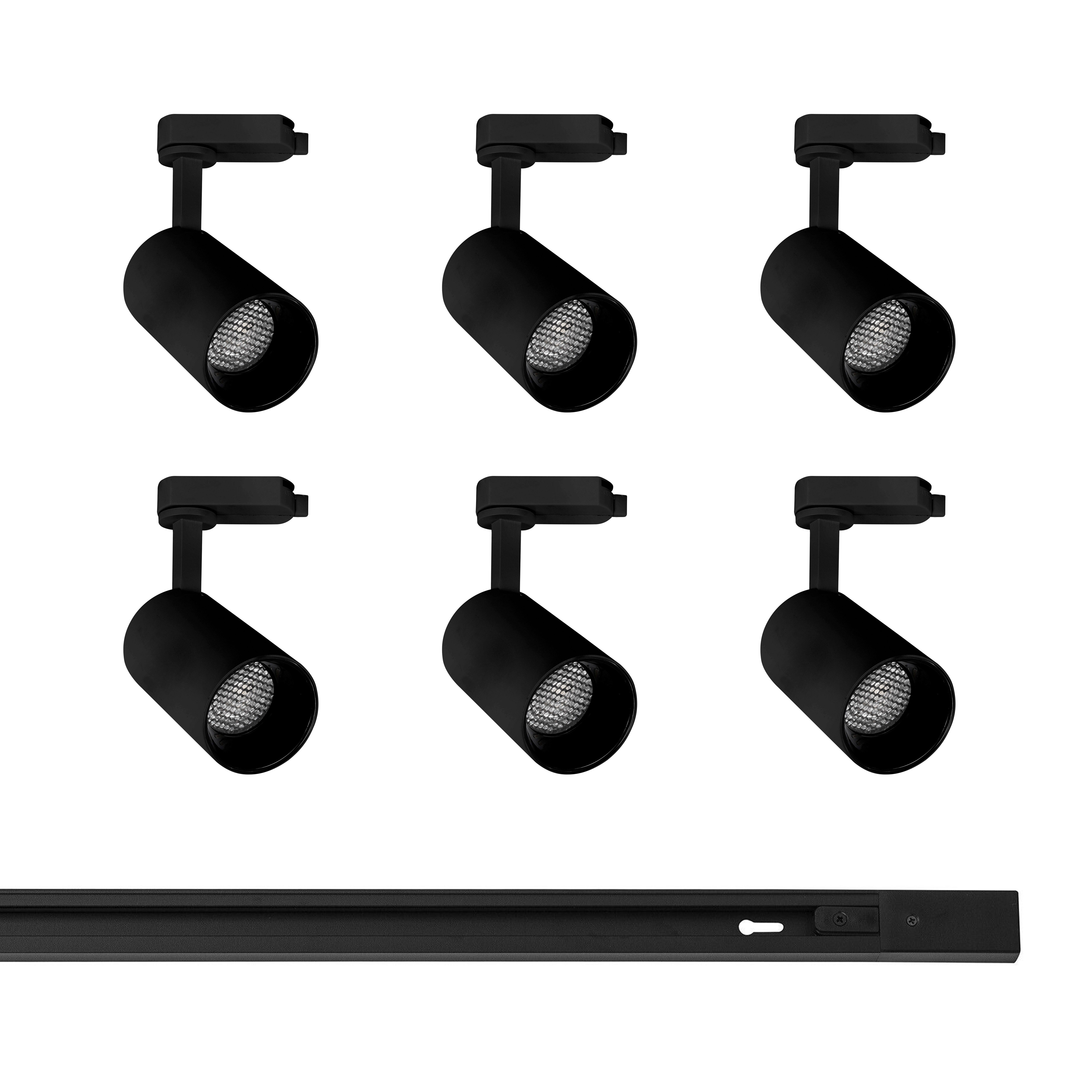 Nova Luce Rail - Rail 1 phase avec 6 spots - x 6 cm - noir