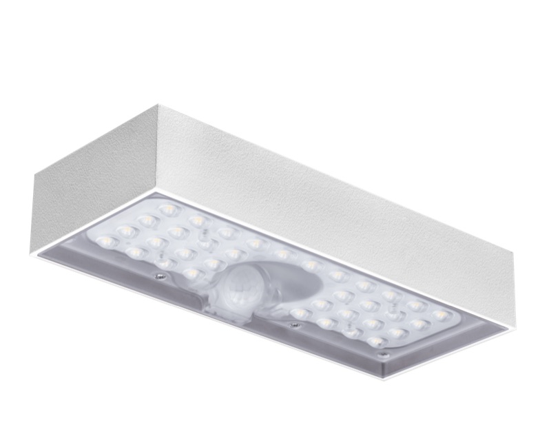 Century Italia Domino - Applique d"extérieur solaire avec capteur - 9,7 x 4,3 x - 6W LED inclus - IP65 - blanc