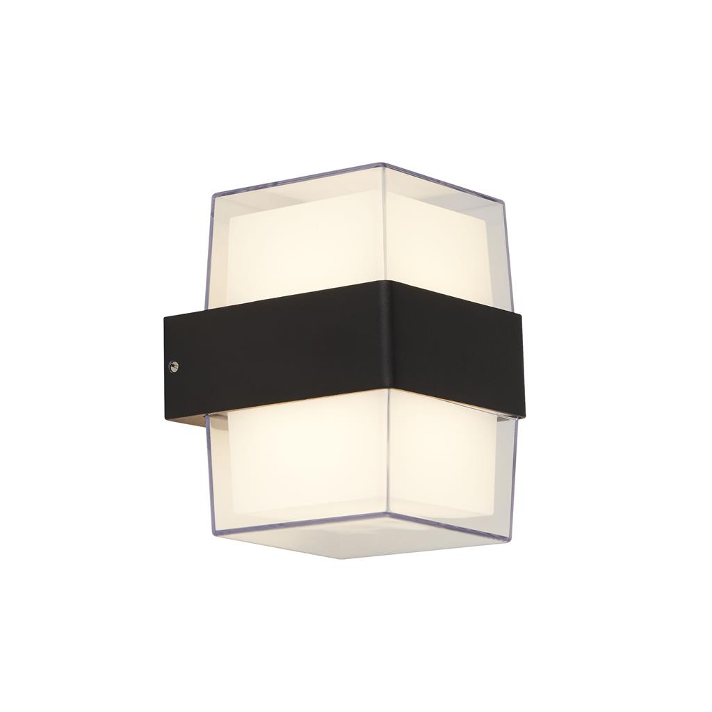 Searchlight Pittsburgh - lampe de jardin extérieure - cm - 6,8W LED inclus - IP44 - noir et opale