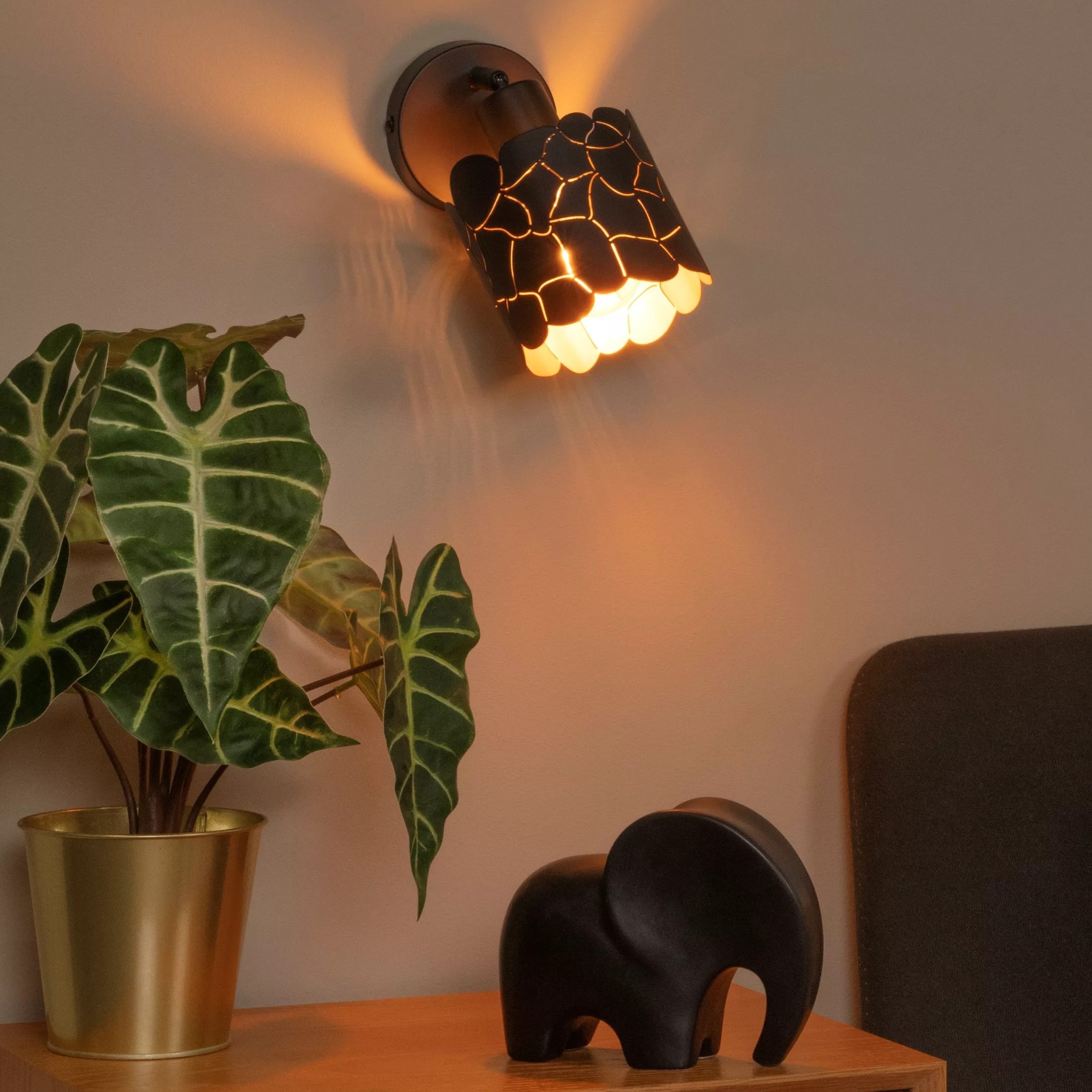 Lucide Almelo - applique - Ø cm - noir