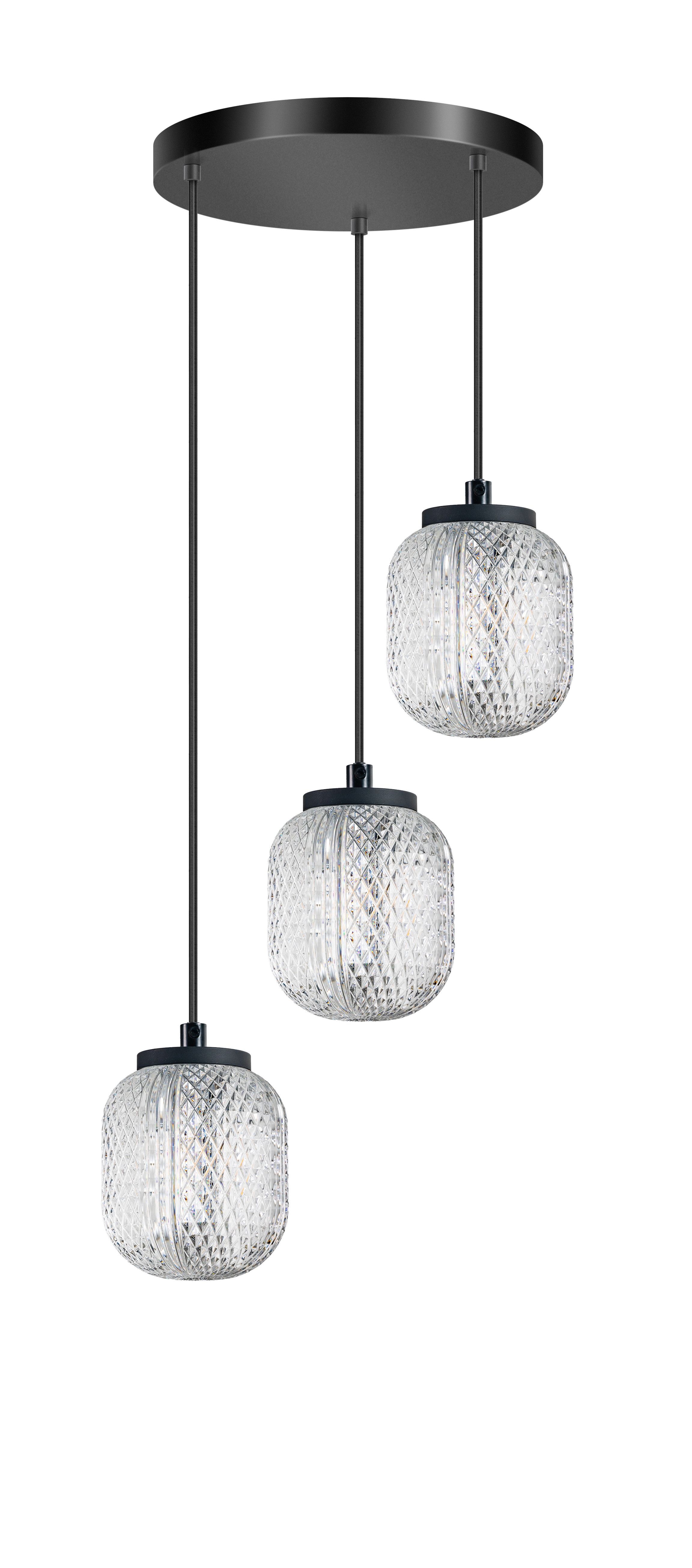 ETH Kristel - suspension - Ø cm - transparent et noir