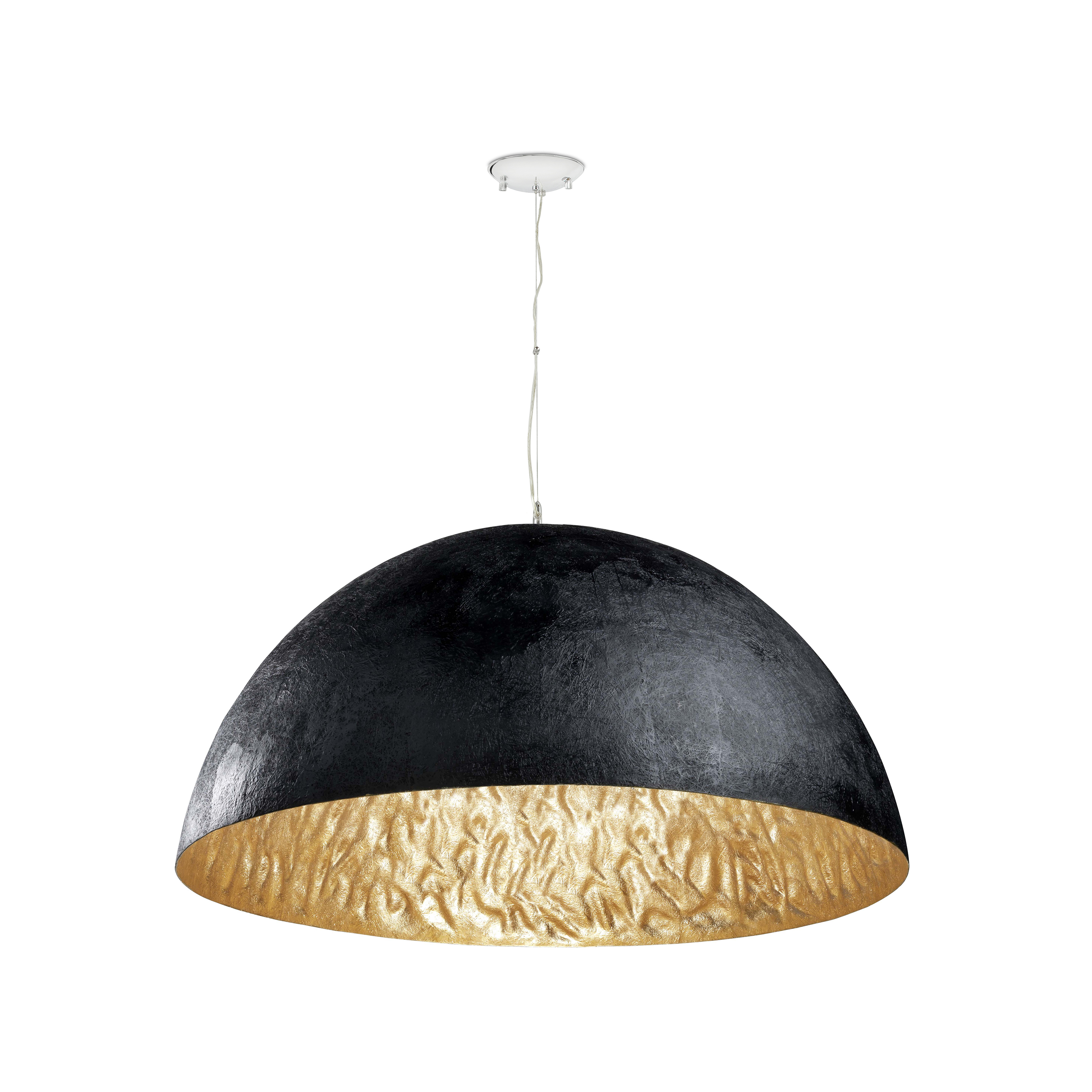 Faro Magma - lampe suspendue - Ø ,5 cm - noir et or brillant