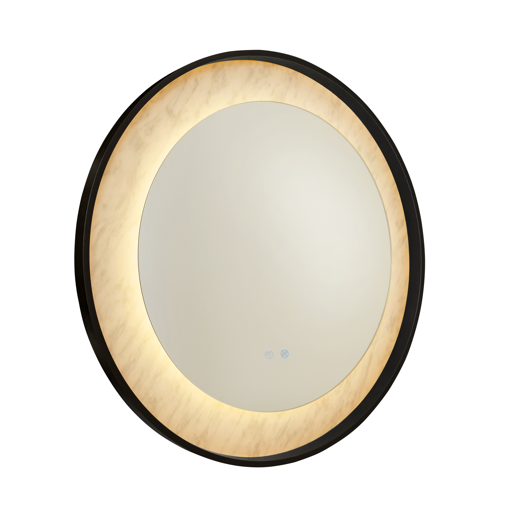 Searchlight Luxo - miroir avec éclairage - Ø - 17W LED inclus - IP44 - noir mat