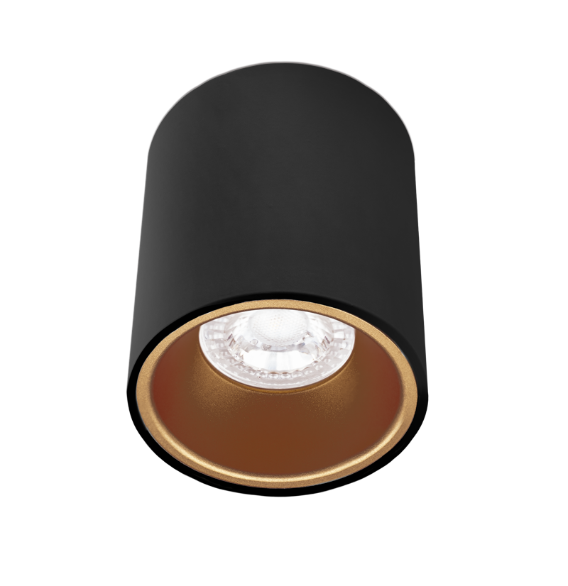Century Italia Essenza - spot de construction 1L - Ø ,8 cm - or et noir