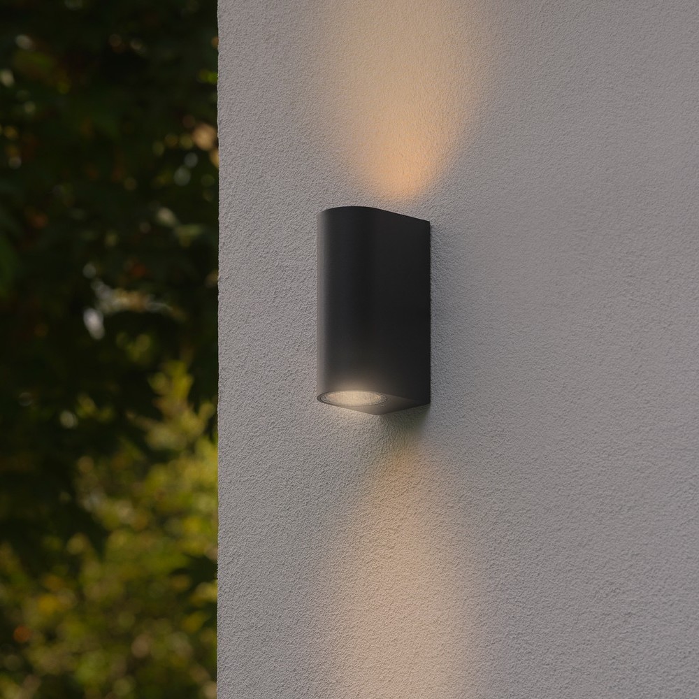 Nordlux Dion Double - applique murale extérieure - 6,6 x 16,2 cm - IP44 - noir