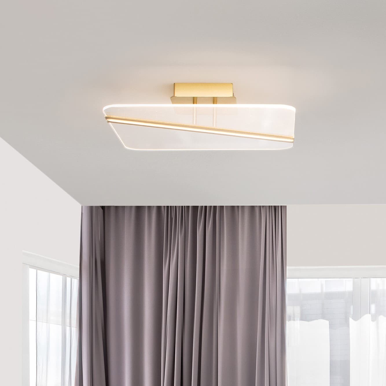 Nova Luce Jertuna - plafonnier - x 11,5 cm - 33W LED inclus - or