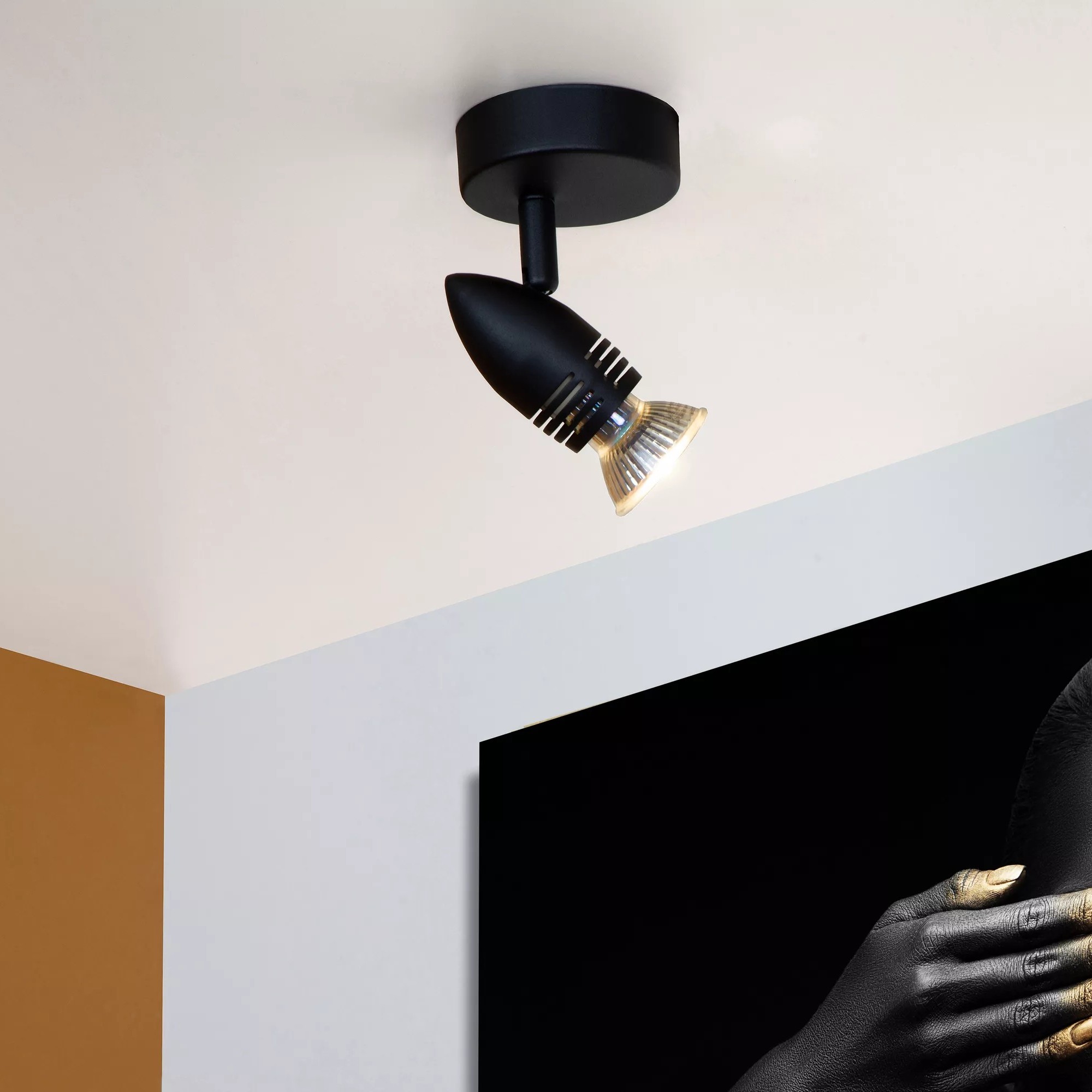 Lucide Caro - spot en saillie -Ø cm - noir
