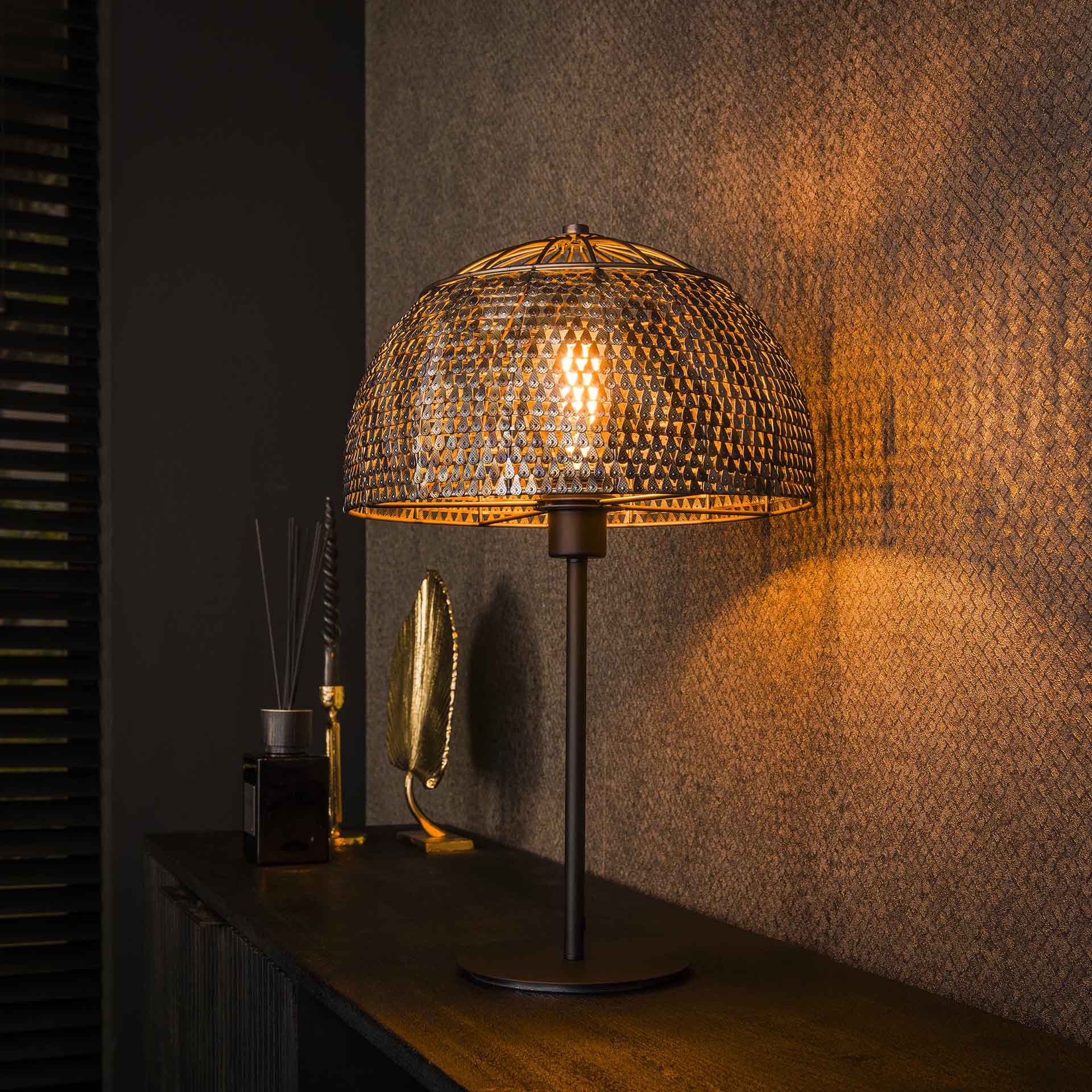 Vico Armor - lampe à poser - Ø cm - noir brun