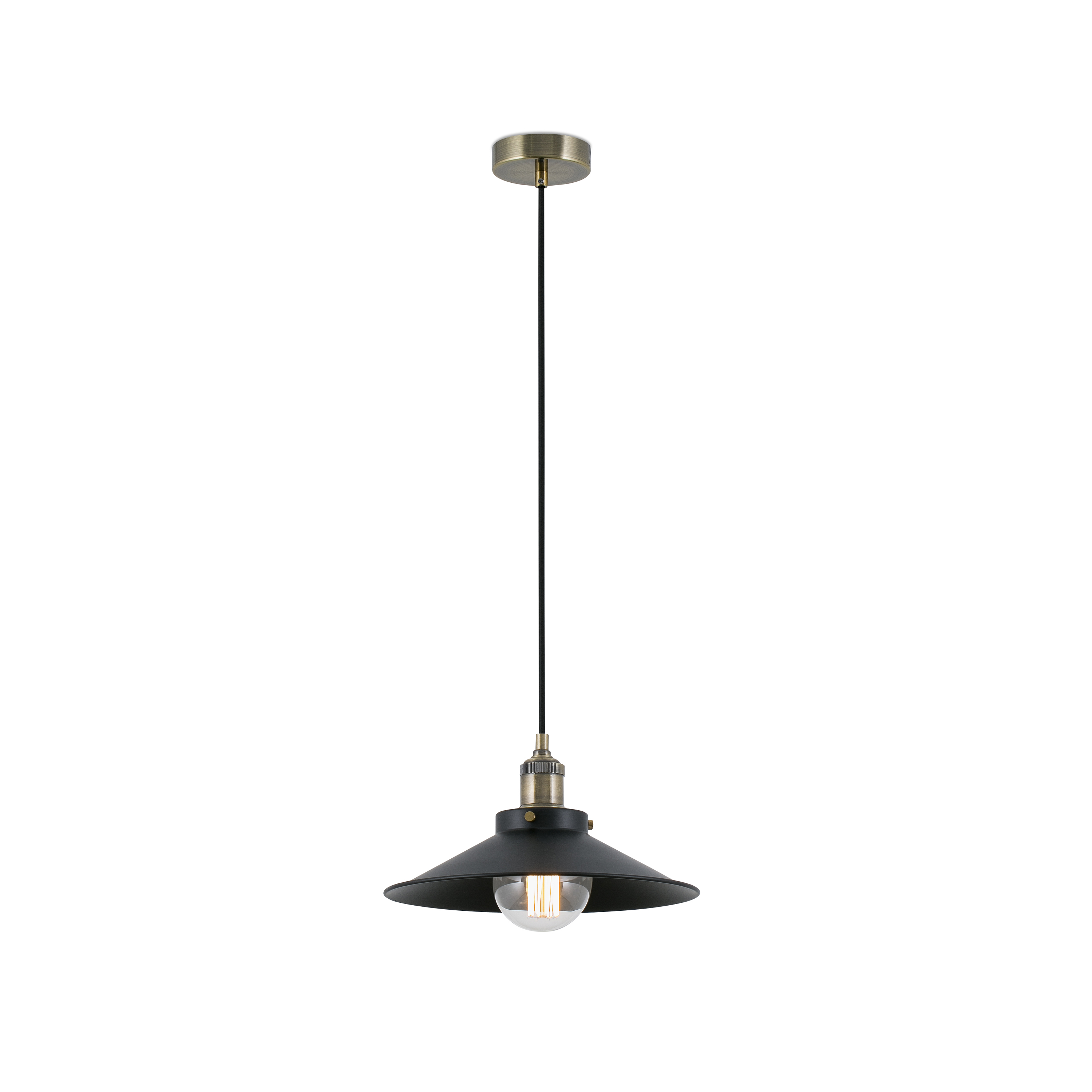 Faro Marlin - lampe suspendue - Ø cm - noir et or