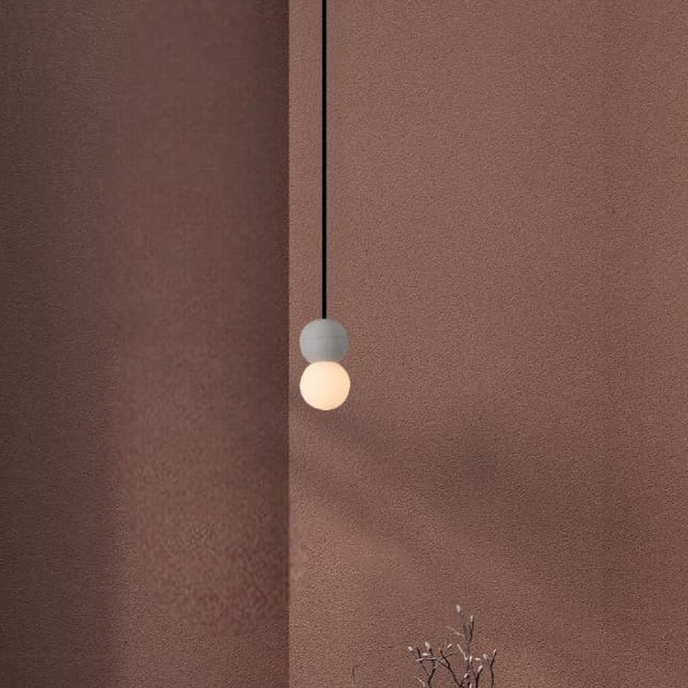 Nova Luce Zero - lampe suspendue - Ø cm - gris