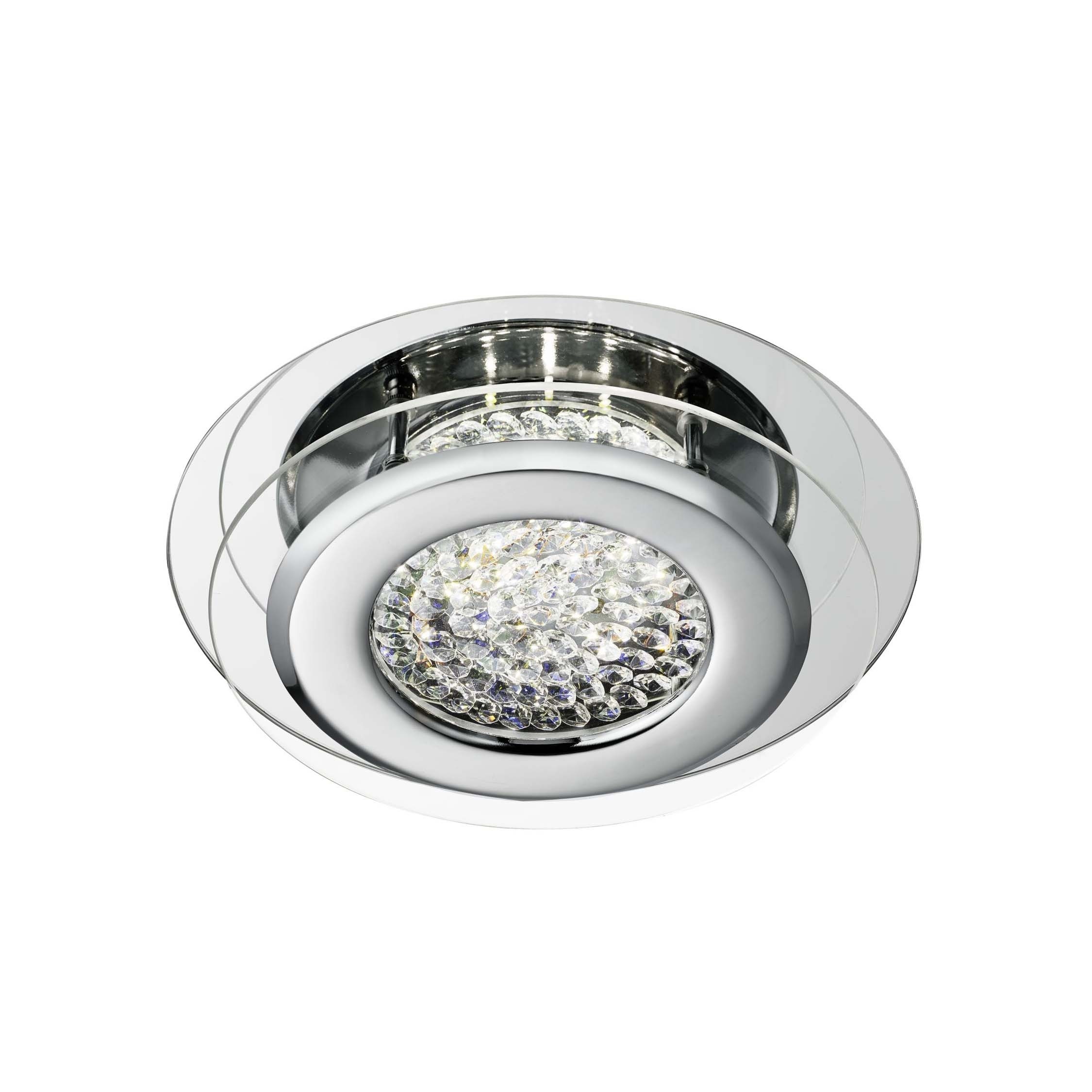 Searchlight Vesta - plafonnier - Ø cm - 12W LED dimmable inclus - chrome