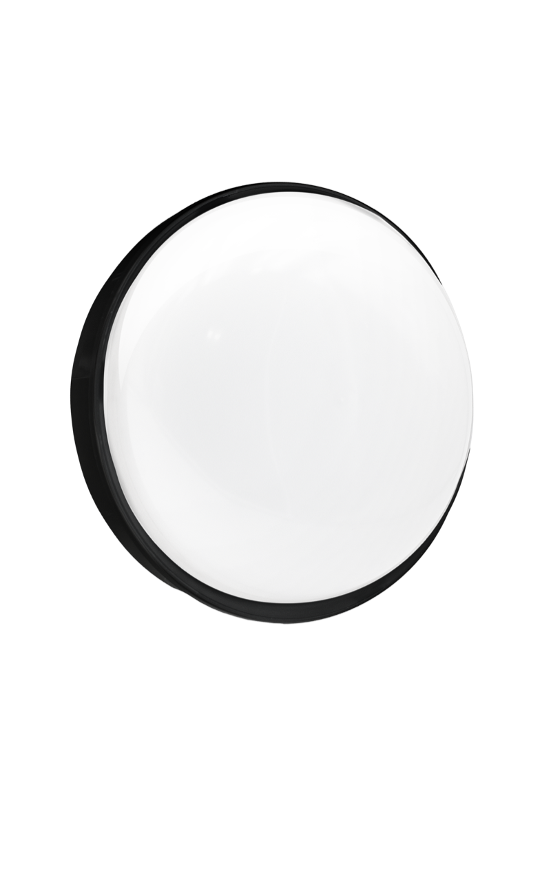 Century Italia Simply - lampe murale/plafonnier - Ø 16,6 x 6,3 cm - 16W LED inclus - IP65 - noir