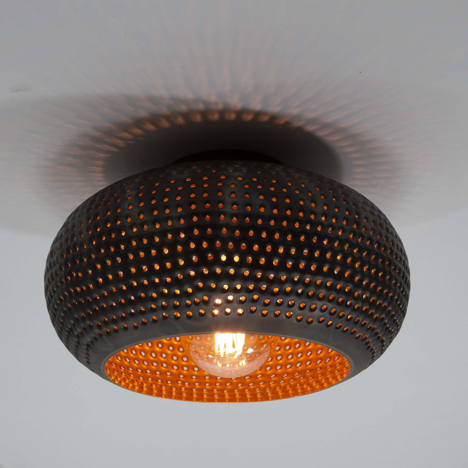 Vico Perforated - plafonnier - Ø cm - noir brun