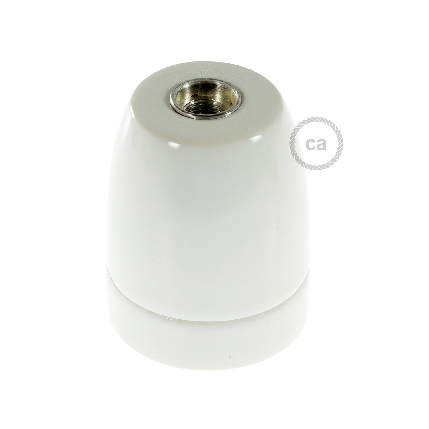 Câbles créatifs - Support de lampe Porselain E27 - Ø 4,5 x 6 cm - blanc