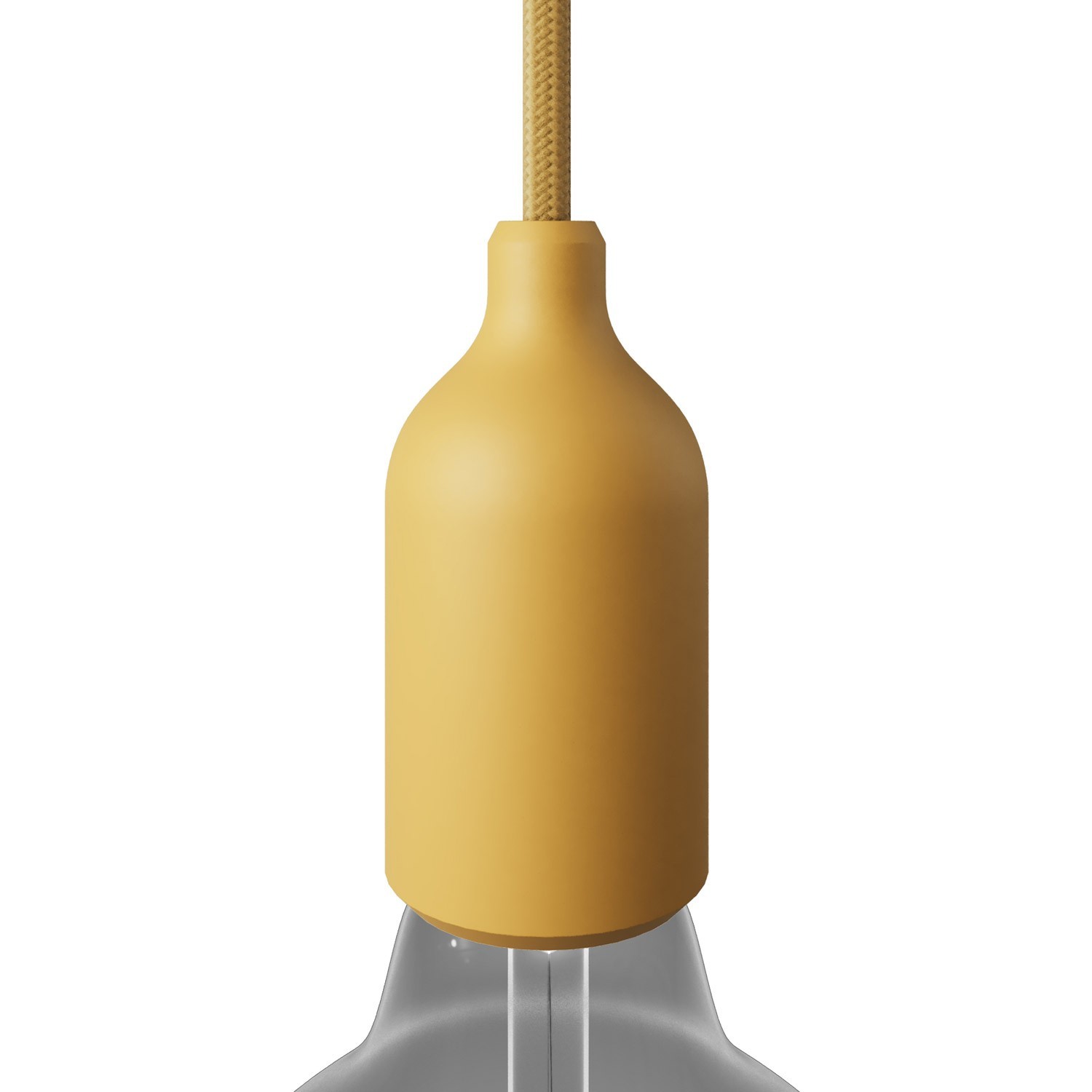 Creative Cables - Douille E27 en silicone avec serre-câble caché - Ø 4,4 x 9,2 cm - jaune moutarde