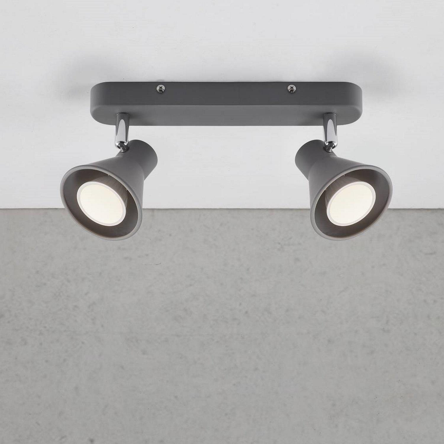 Nordlux Oak 9 - spot en saillie 2L - 28,5 x 8,6 cm - gris