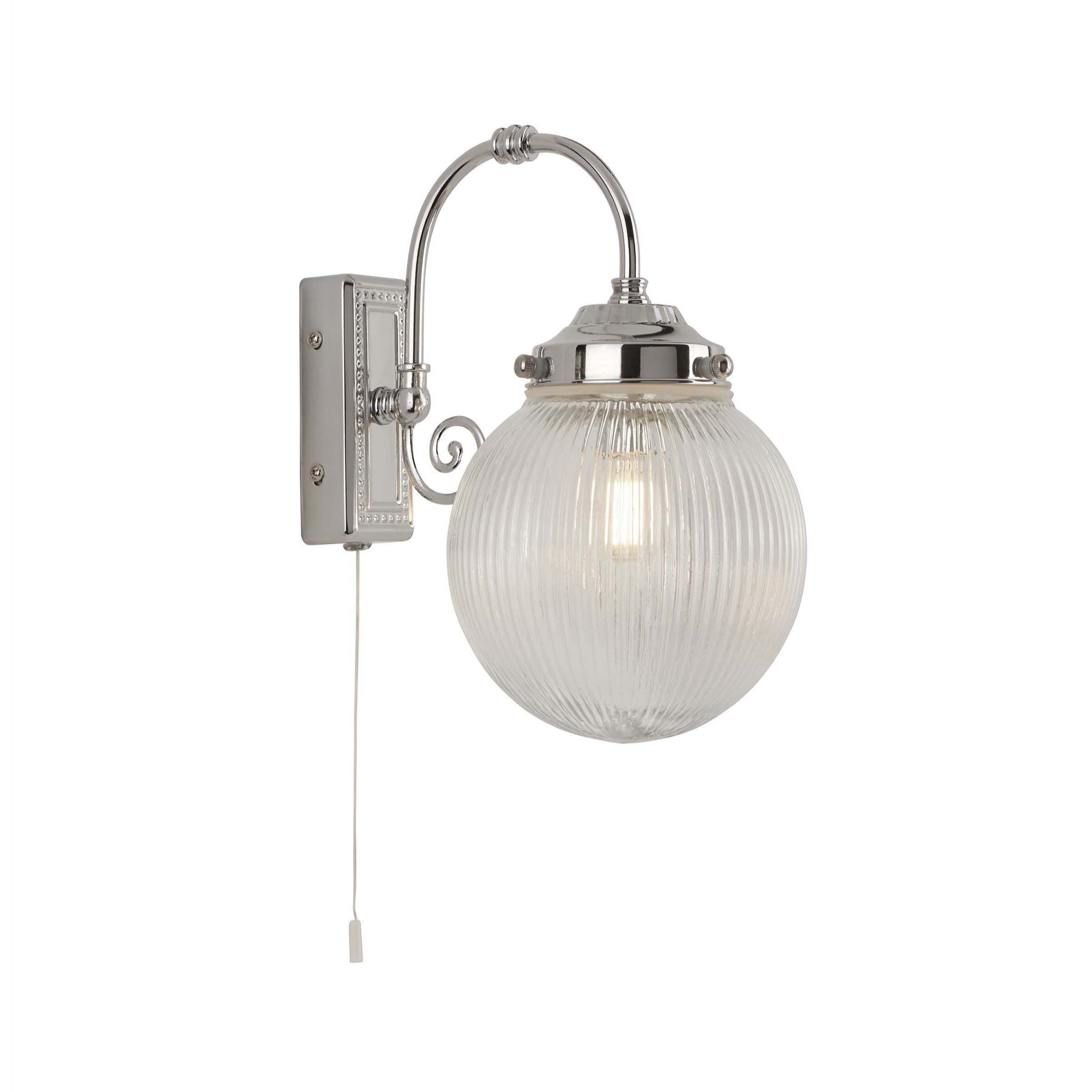 Searchlight Belvue - applique murale avec interrupteur à tirette - cm - IP44 - chrome