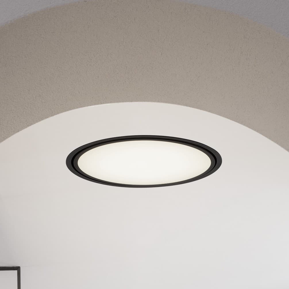 Nova Luce Perfect Profile Trimless - spot encastré - Ø 640 mm, 670 mm encastré - 40W LED dimmable inclus - 3000K - noir