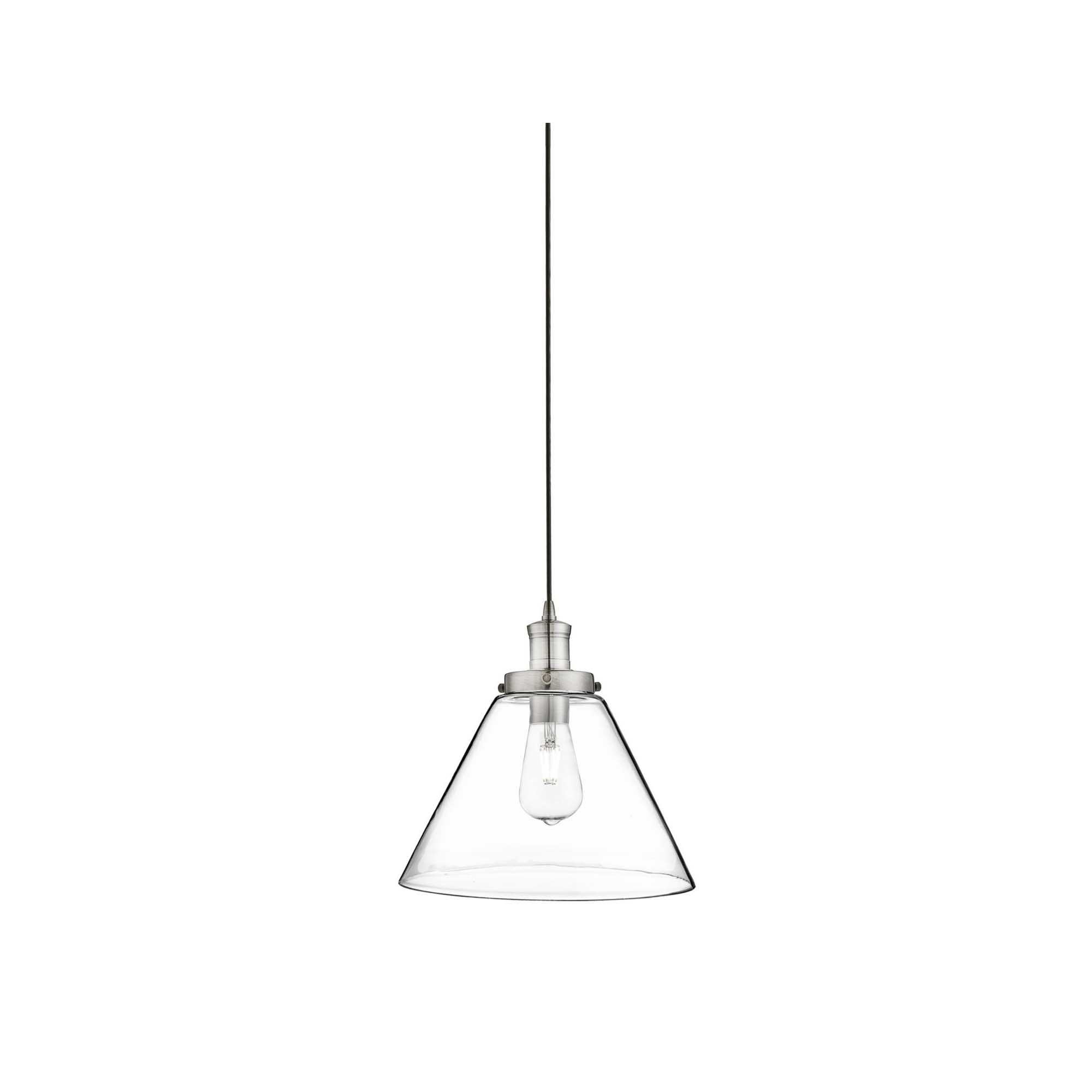 Searchlight Pyramid - lampe suspendue - Ø cm - transparent et argent satiné