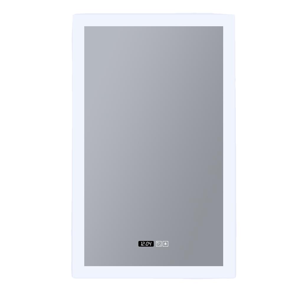 Searchlight - miroir lumineux avec éclairage et horloge digitale - cm - 49W LED dimmable inclus - IP44 - blanc
