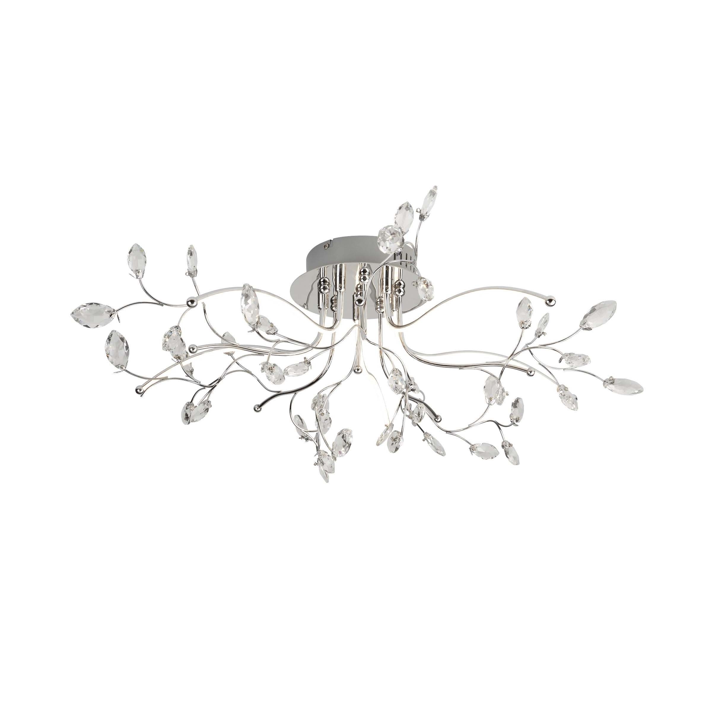 Searchlight Willow - plafonnier - Ø cm - 20W LED dimmable inclus - chrome et transparent