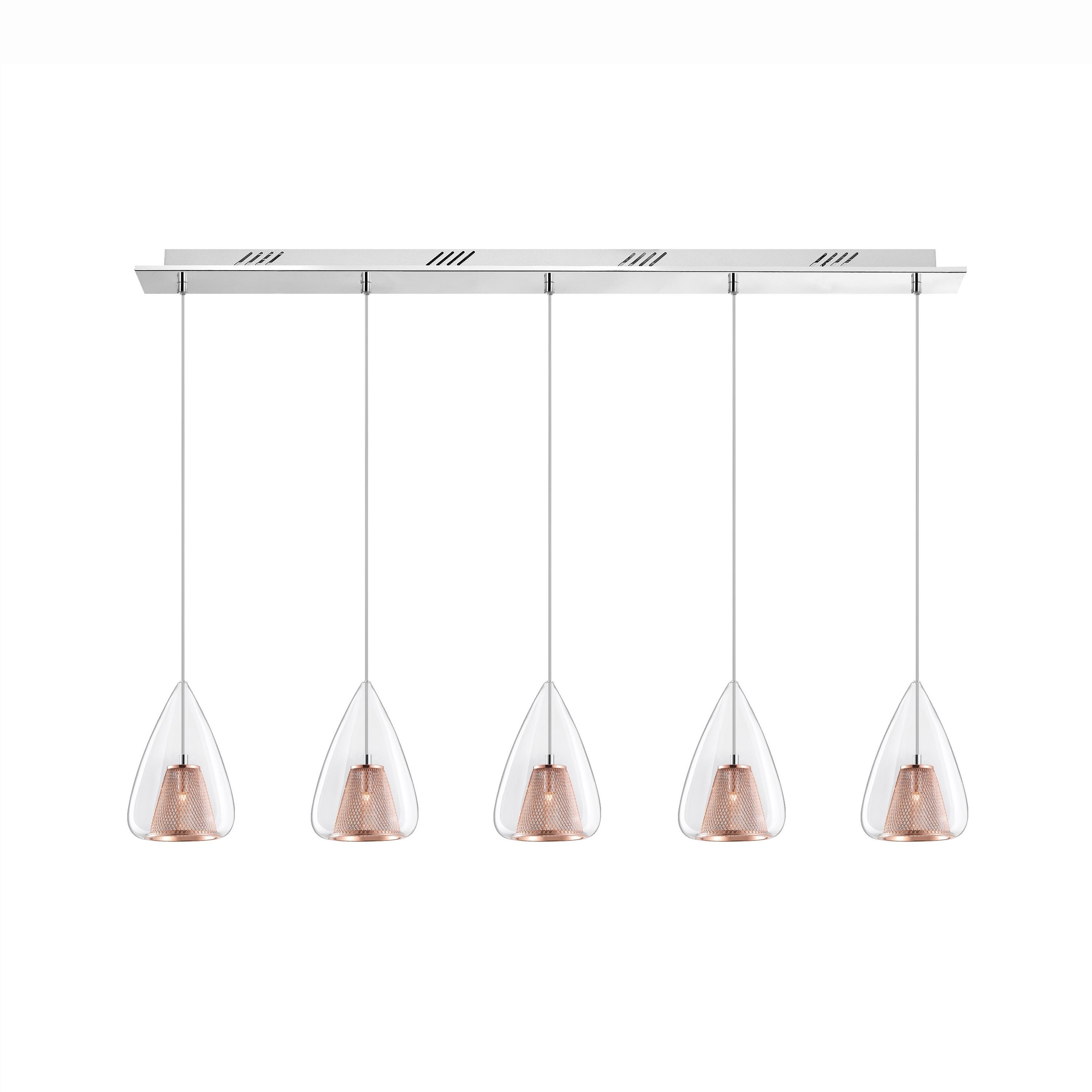 Nova Luce Hugo - lampe suspendue - cm - or rose et chrome