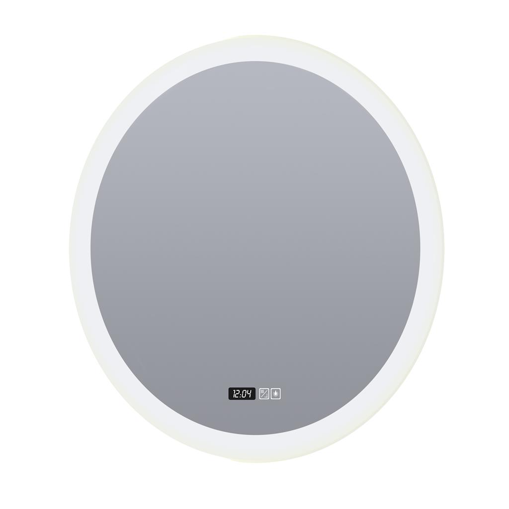 Searchlight - lampe miroir avec éclairage et horloge digitale - Ø - 29W dimmable LED inclus - IP44 - blanc