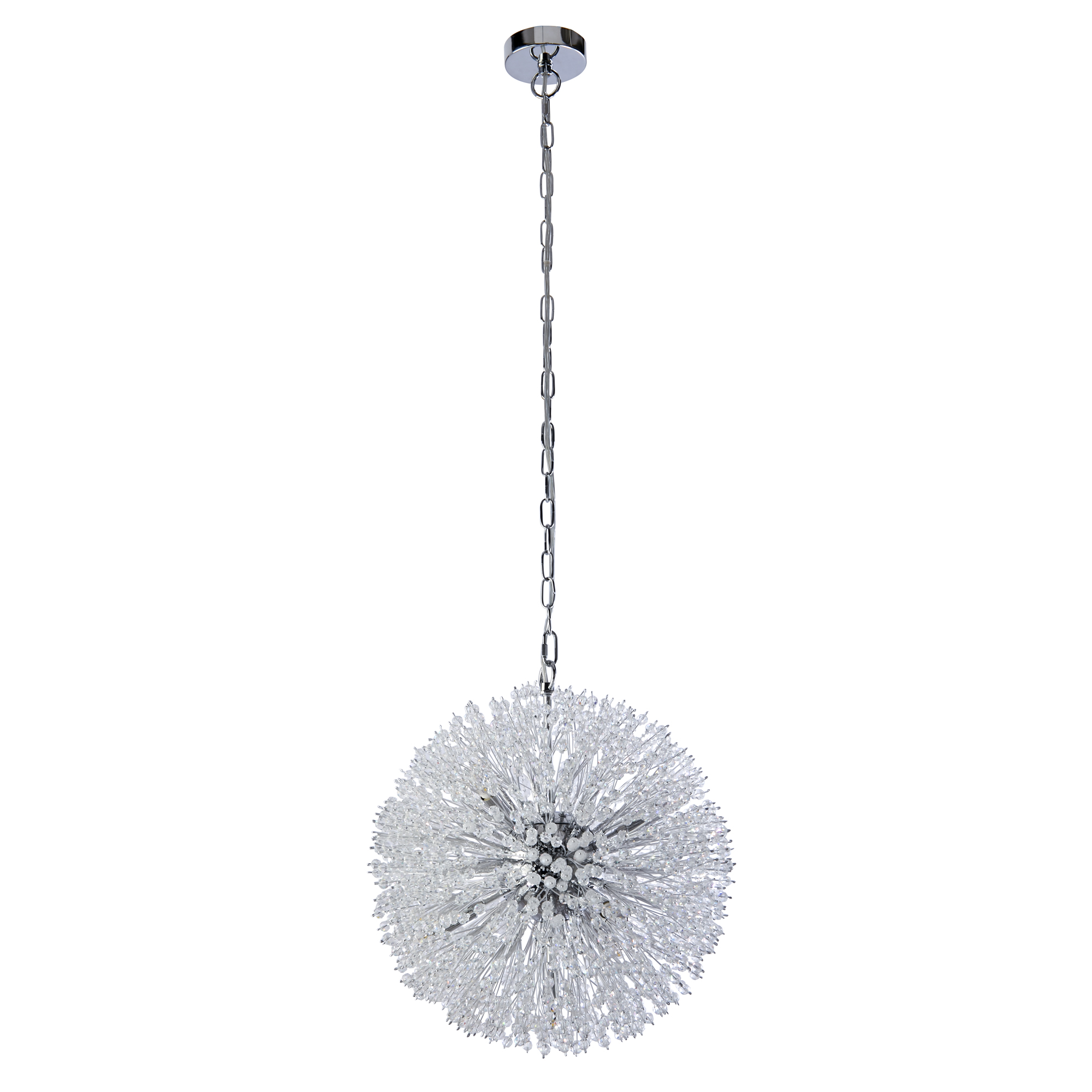 Searchlight Sunburst - lampe suspendue - Ø cm - chrome et transparent