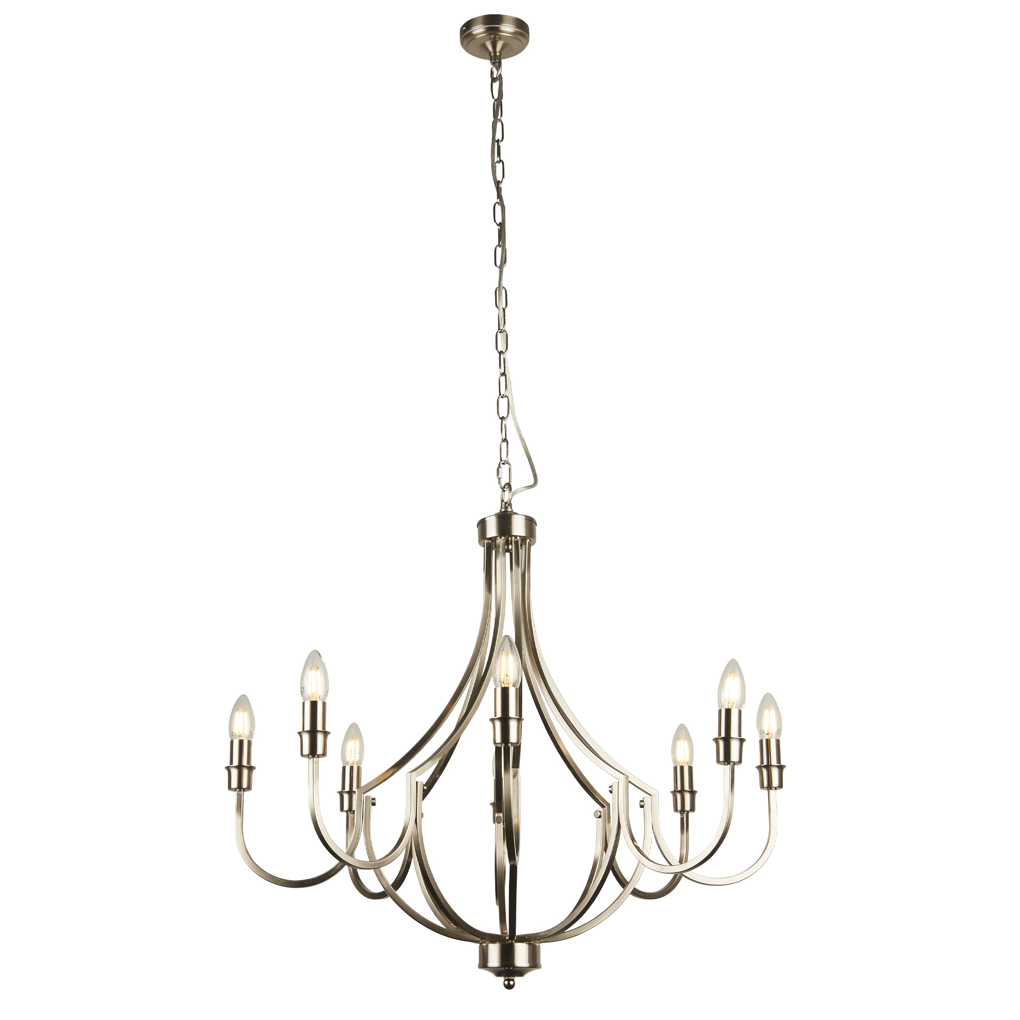 Searchlight Lodge - lustre - Ø cm - argent satiné